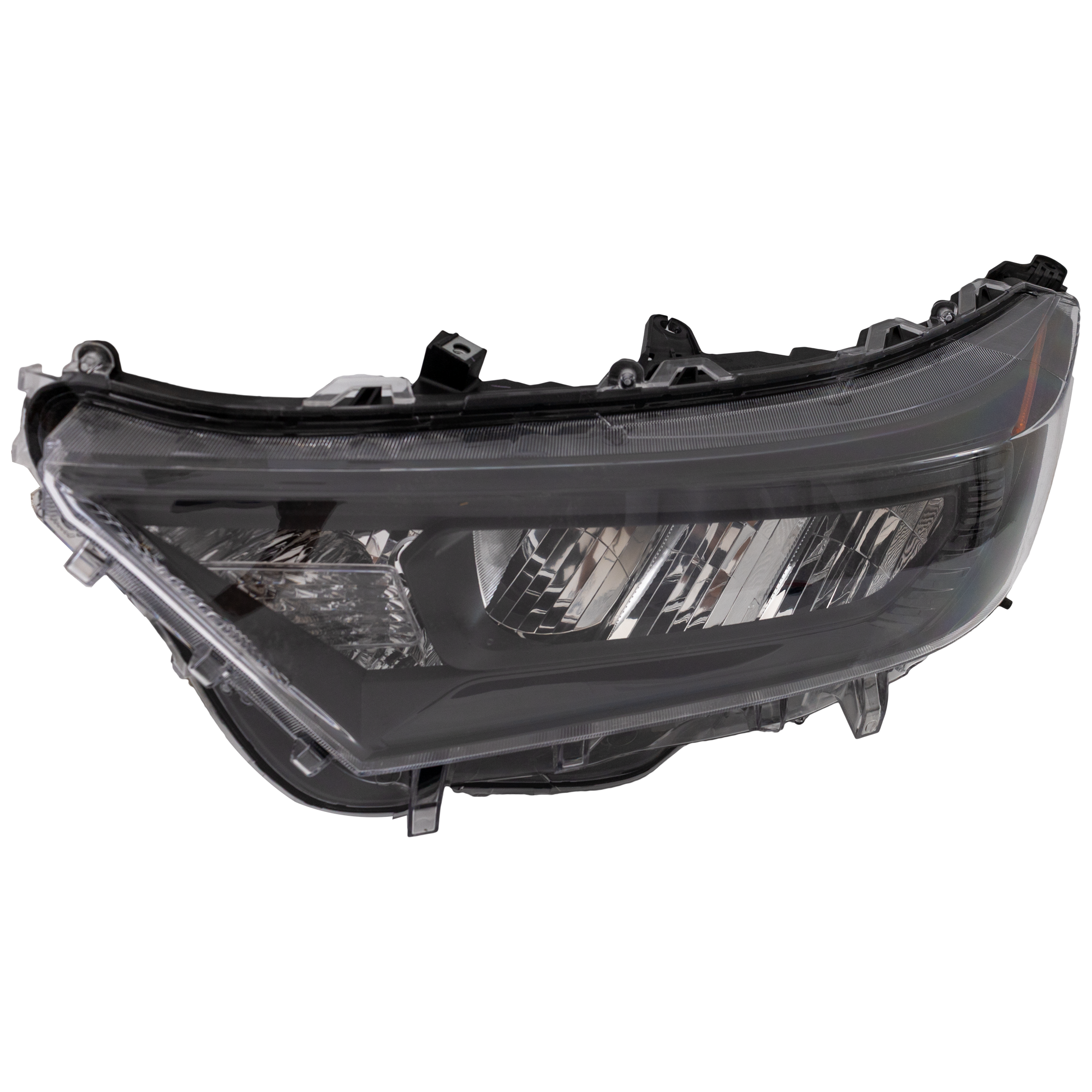 AM RAV4-19-22 HEAD LAMP LH Assembly LED w Adaptive Headlight Black Bezel Japan Built Vehicle LE Model CAPA SKU RT10010106Q Partslink TO2518200C OEM 8117042821-8117042822