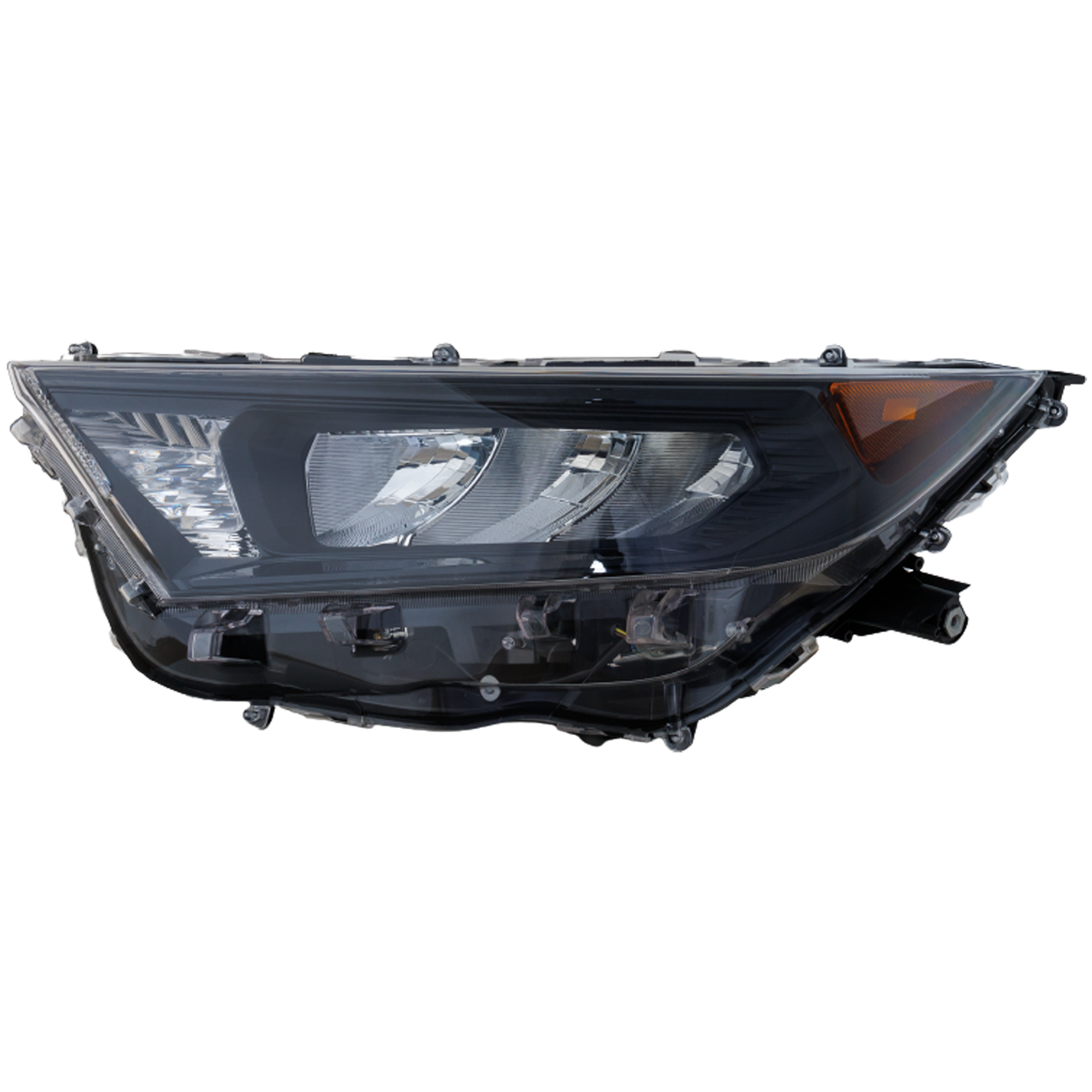 AM RAV4-19-22 HEAD LAMP LH Assembly LED w Adaptive Headlight Black Bezel Japan Built Vehicle LE Model SKU RT10010106 Partslink TO2518200 OEM 8117042821-8117042822