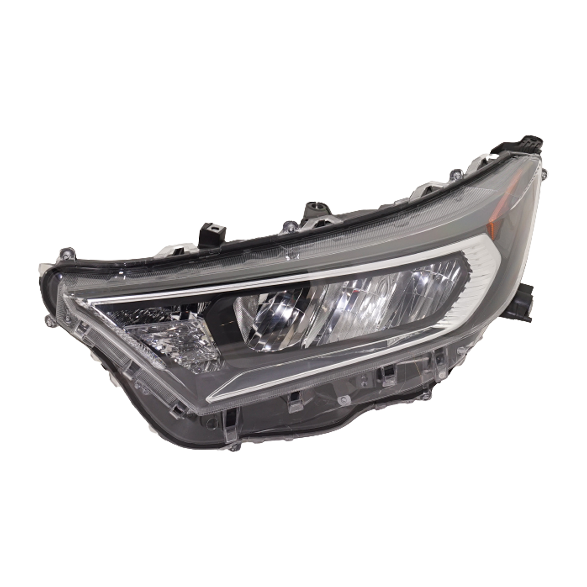 AM RAV4-19-21 HEAD LAMP LH Lens and Housing Halogen Exc LE Hybrid Models Japan Built Vehicle CAPA SKU RT10010132Q Partslink TO2518201C OEM 8117042811-8117042812