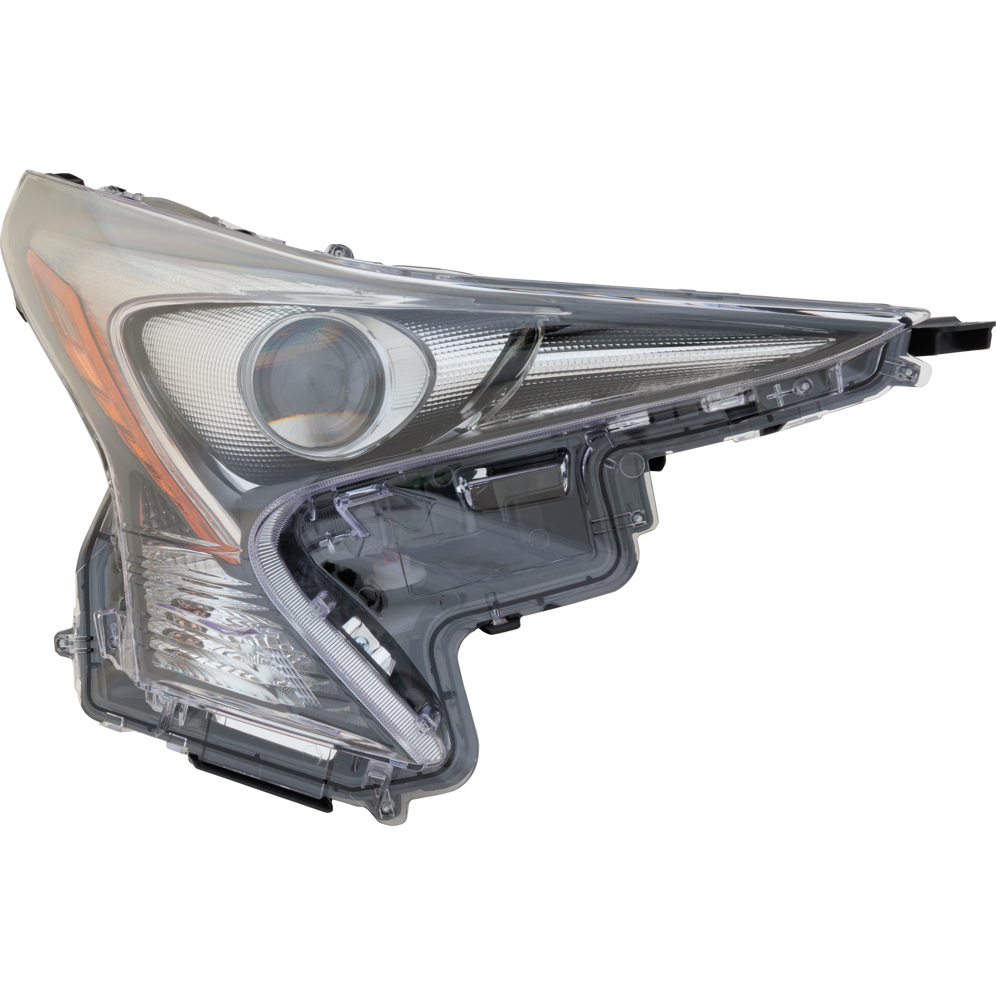 AM PRIUS 16-18 HEAD LAMP RH Lens and Housing LED w o Fog Light Holes w o Daytime Running Light SKU RT10010201 OEM 8114047711 PFM
