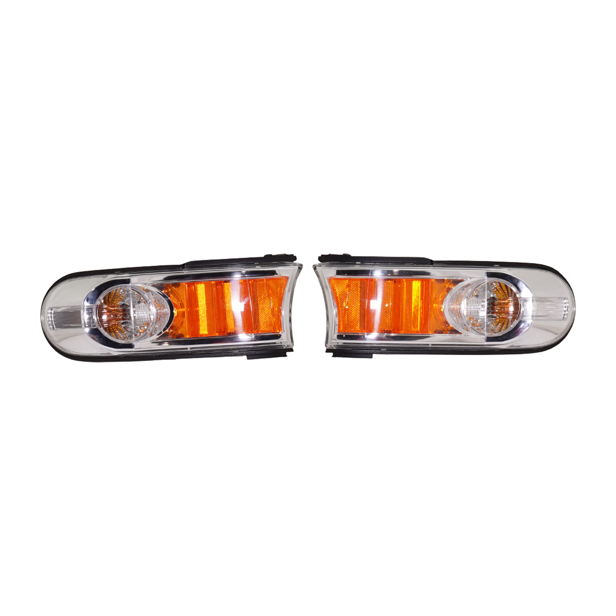 AM FJ CRUISER 07-14 SIGNAL LAMP RH AND LH Park Side Marker Lamp Assembly Chrome Bezel 2 Piece SKU RT10690005 Partslink TO2536108 OEM 8117135550 PFM