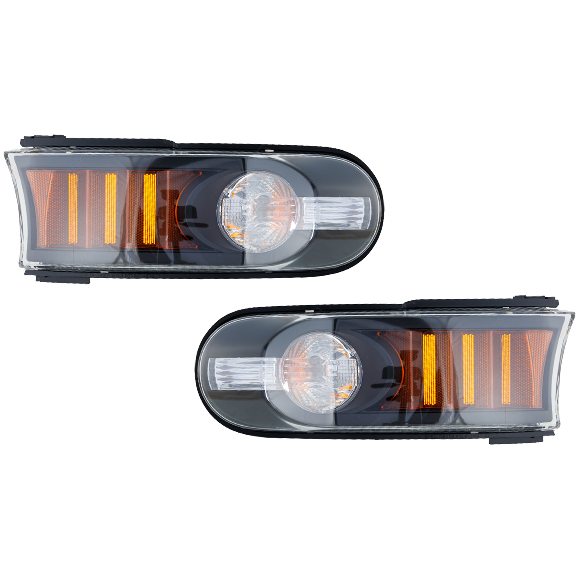 AM FJ CRUISER 07-14 SIGNAL LAMP RH AND LH Park Side Marker Lamp Assembly Black Bezel 2 Piece SKU RT10690006 Partslink TO2536107 OEM 8117135550 PFM