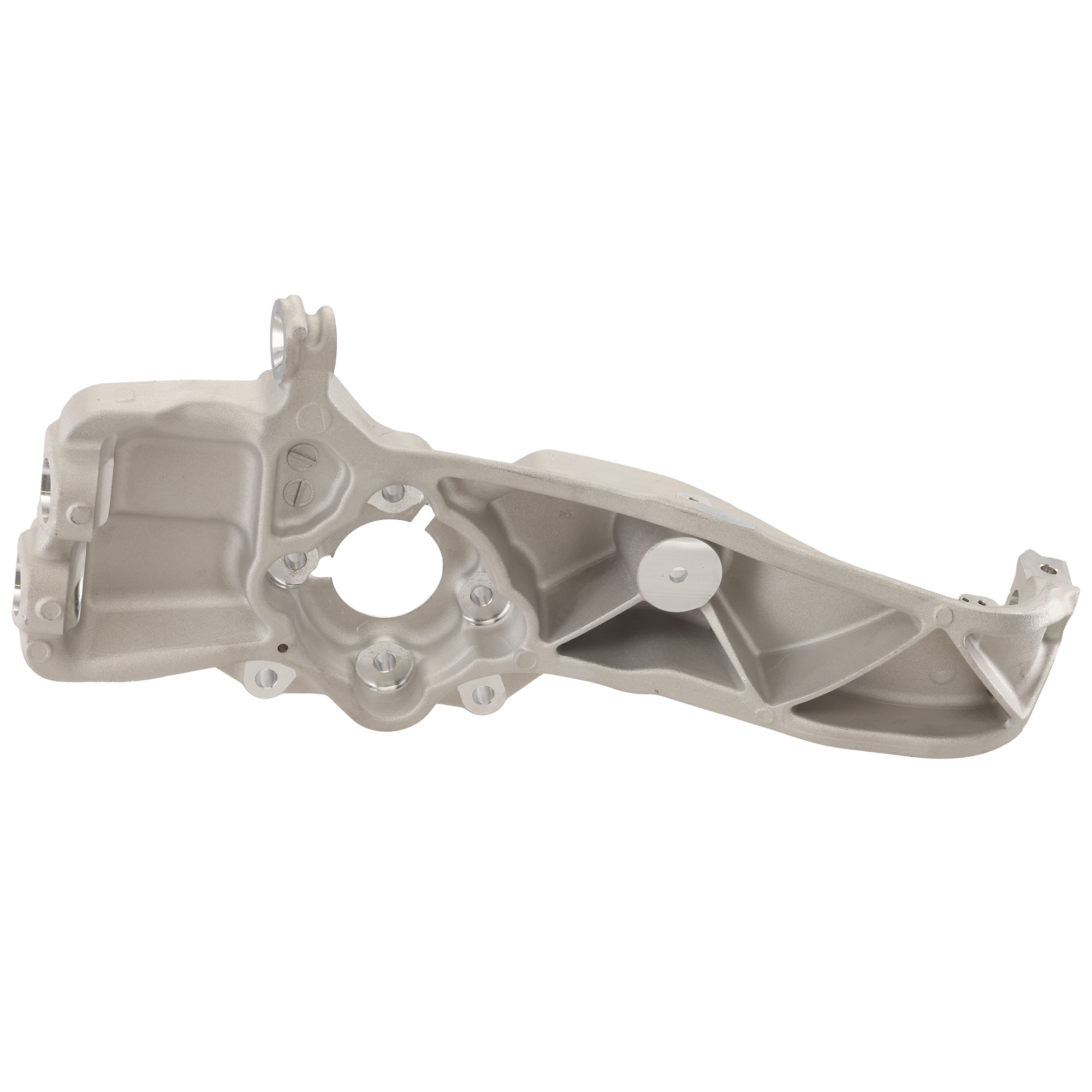 AM MODEL S 12-21 FRONT KNUCKLE RH Silver Aluminum Dual Motor SKU RT28390017 OEM 103060600D