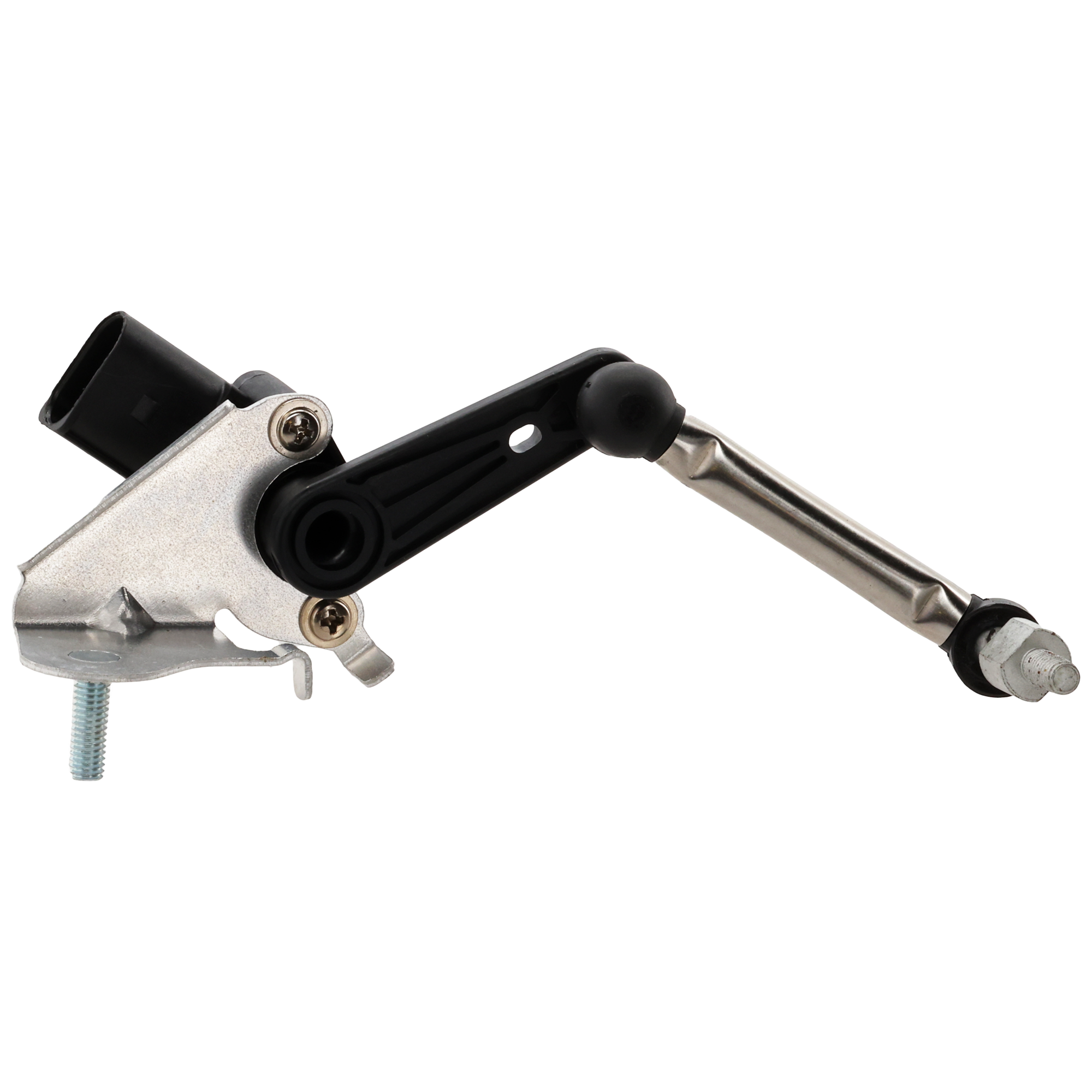 AM MODEL 3-19-23 REAR SUSPENSION RIDE HEIGHT SENSOR LH w 3 Pin Motor 3 Terminal Quantity Black Plastic SKU RT32850006 OEM 104497100C