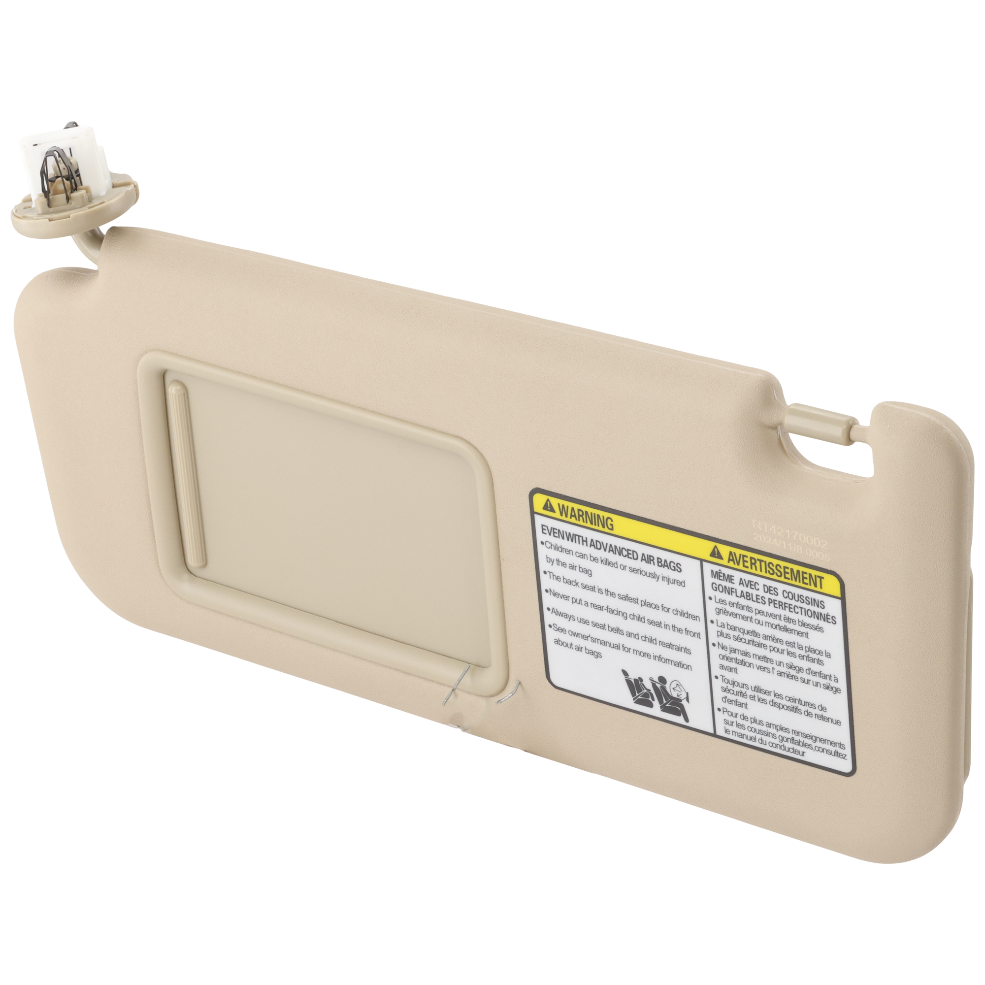 AM RAV4-06-08 SUN VISOR LH Beige SKU RT42170002 Partslink TO2942104 OEM 7432042501A1