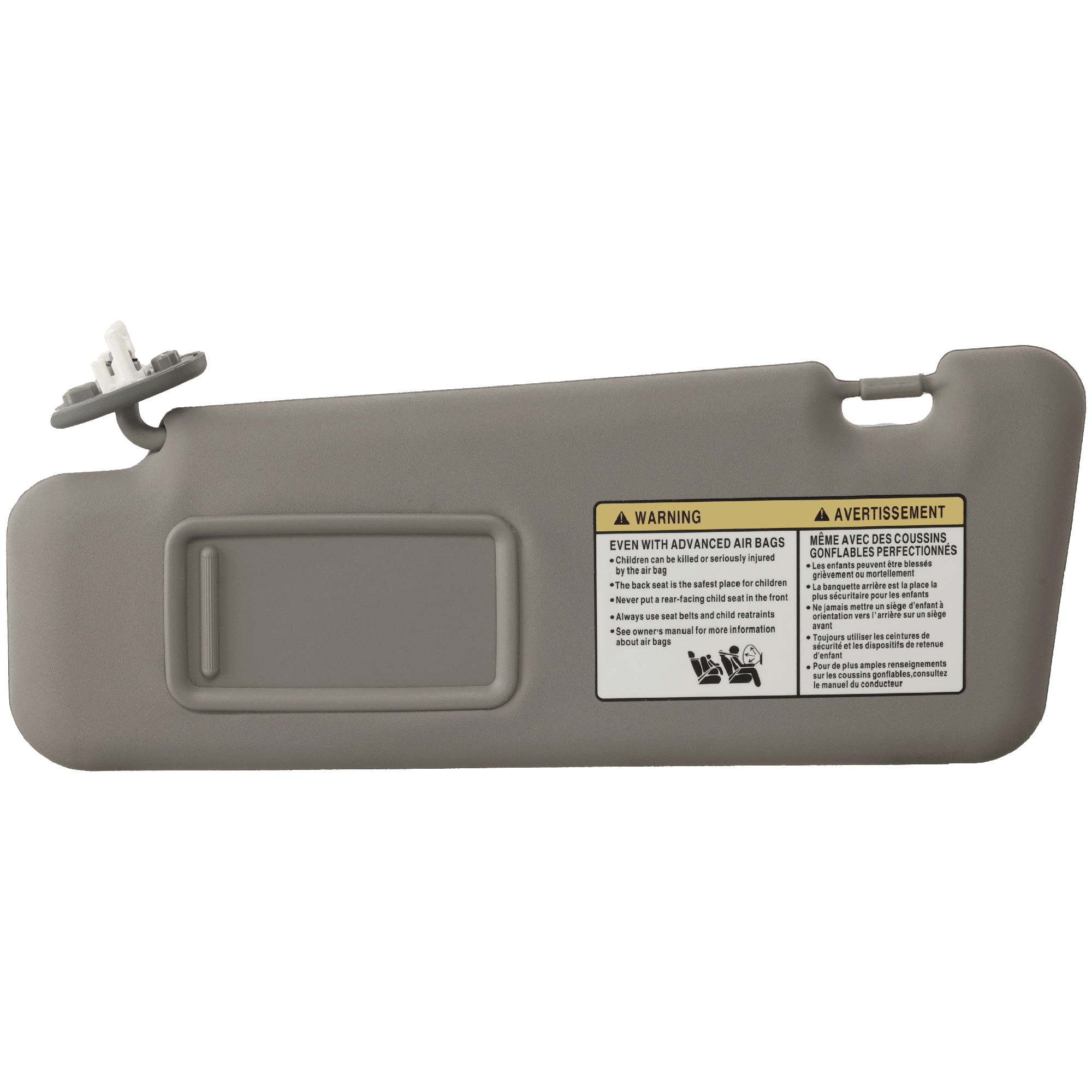 AM HIGHLANDER 08-13 SUN VISOR LH Gray w Vanity Lamp and Mirror SKU RT42170008 Partslink TO2942106 OEM 7432048180B1