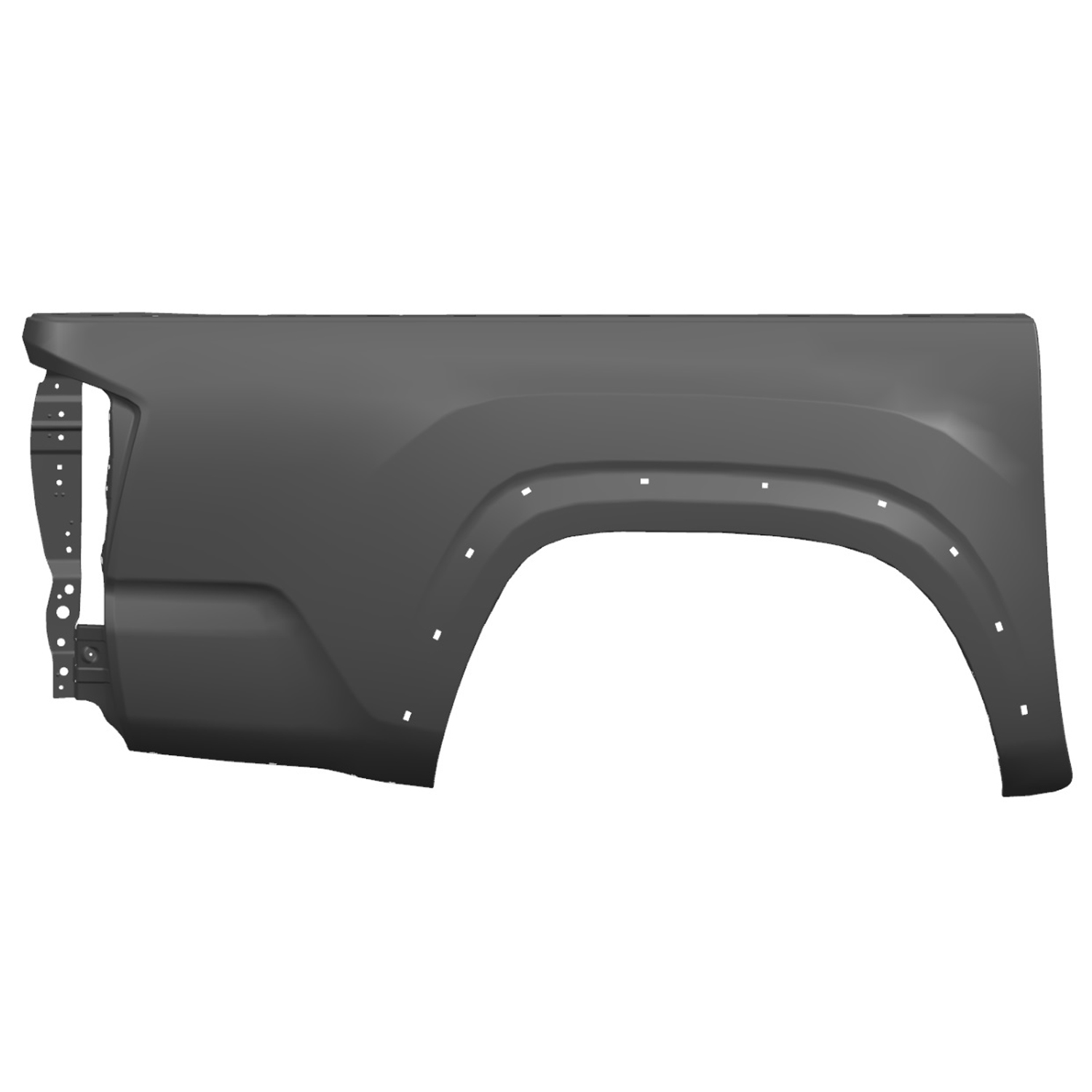 AM TACOMA 16-23 REAR TRUCK BEDSIDE PANEL RH Primed Steel Crew Cab w Fender Flare Holes 5 Ft. Bed SKU RT55210005 Partslink TO1757107 OEM 6550004460