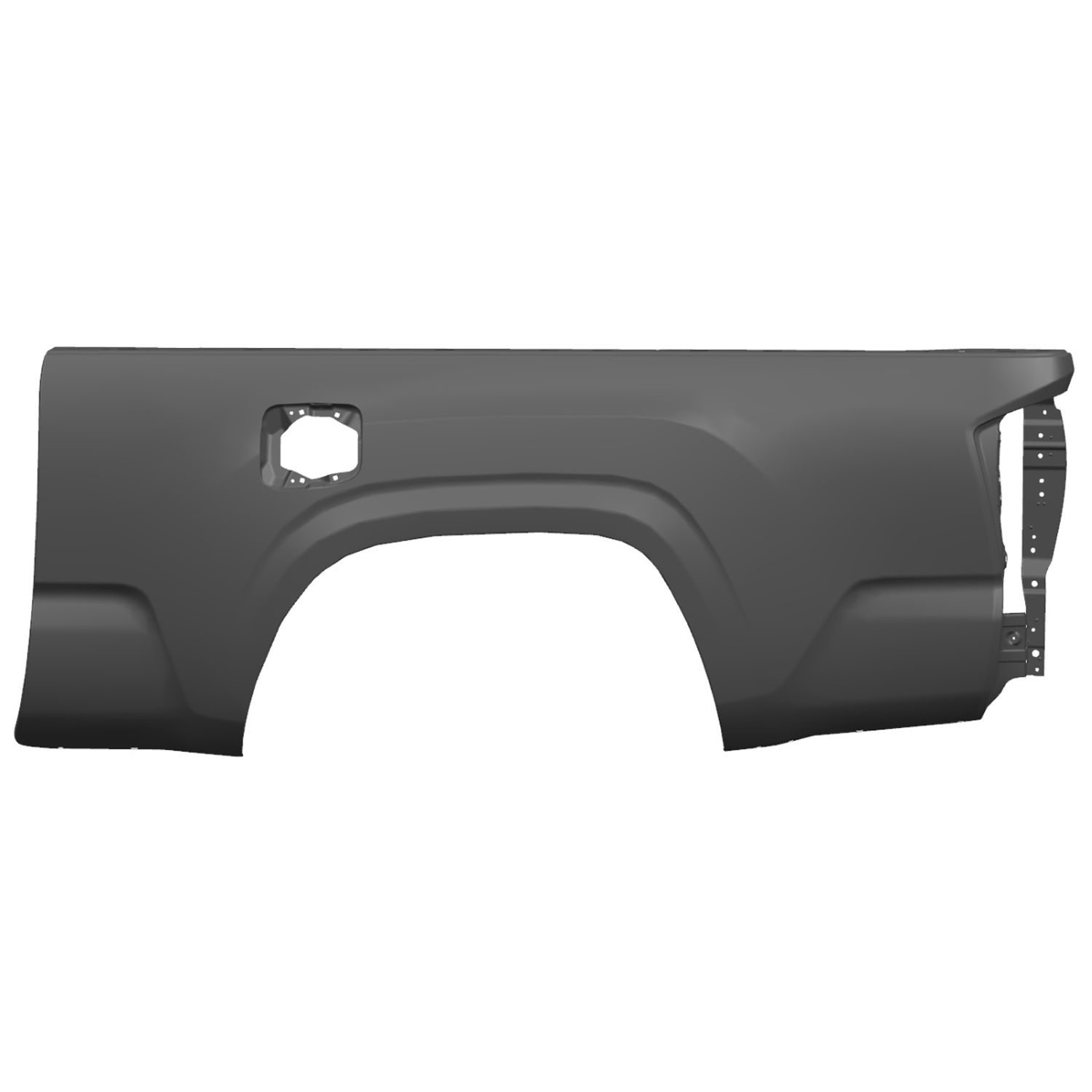 AM TACOMA 16-23 REAR TRUCK BEDSIDE PANEL LH Primed Steel Crew Extended Cab w o Fender Flare Holes 6 Ft. Bed SKU RT55210008 Partslink TO1756108 OEM 6560004390