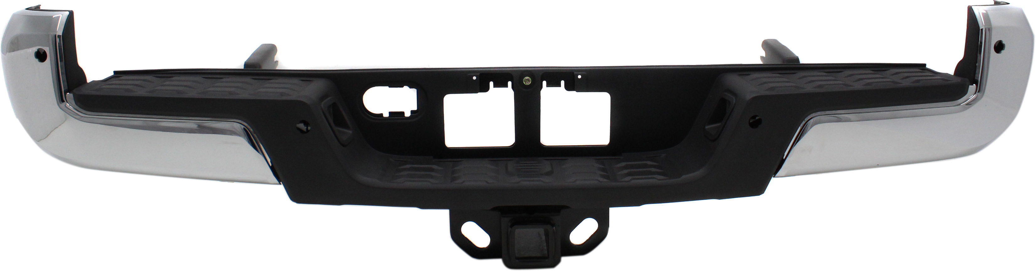 AM TACOMA 16-23 STEP BUMPER FACE BAR AND PAD w Pad Provision w o Mounting Bracket Chrome w IPAS Holes and Towing Hitch SKU RT82560006 Partslink TO1103130 OEM 5215904030 PFM