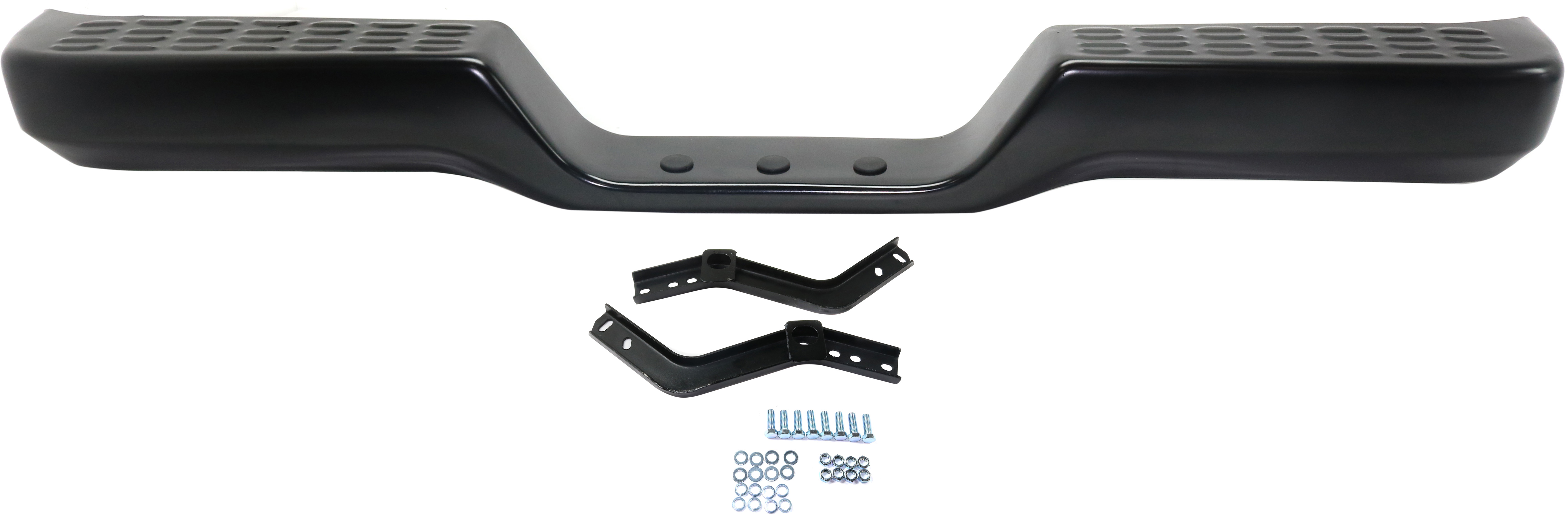 AM TOYOTA PICKUP 89-95 STEP BUMPER FACE BAR AND PAD w Pad Provision w Mounting Bracket Powdercoated Black All Cab Types USA Built Premium Level Trim w Bracket SKU RT82620011 OEM 002283591101 PFM