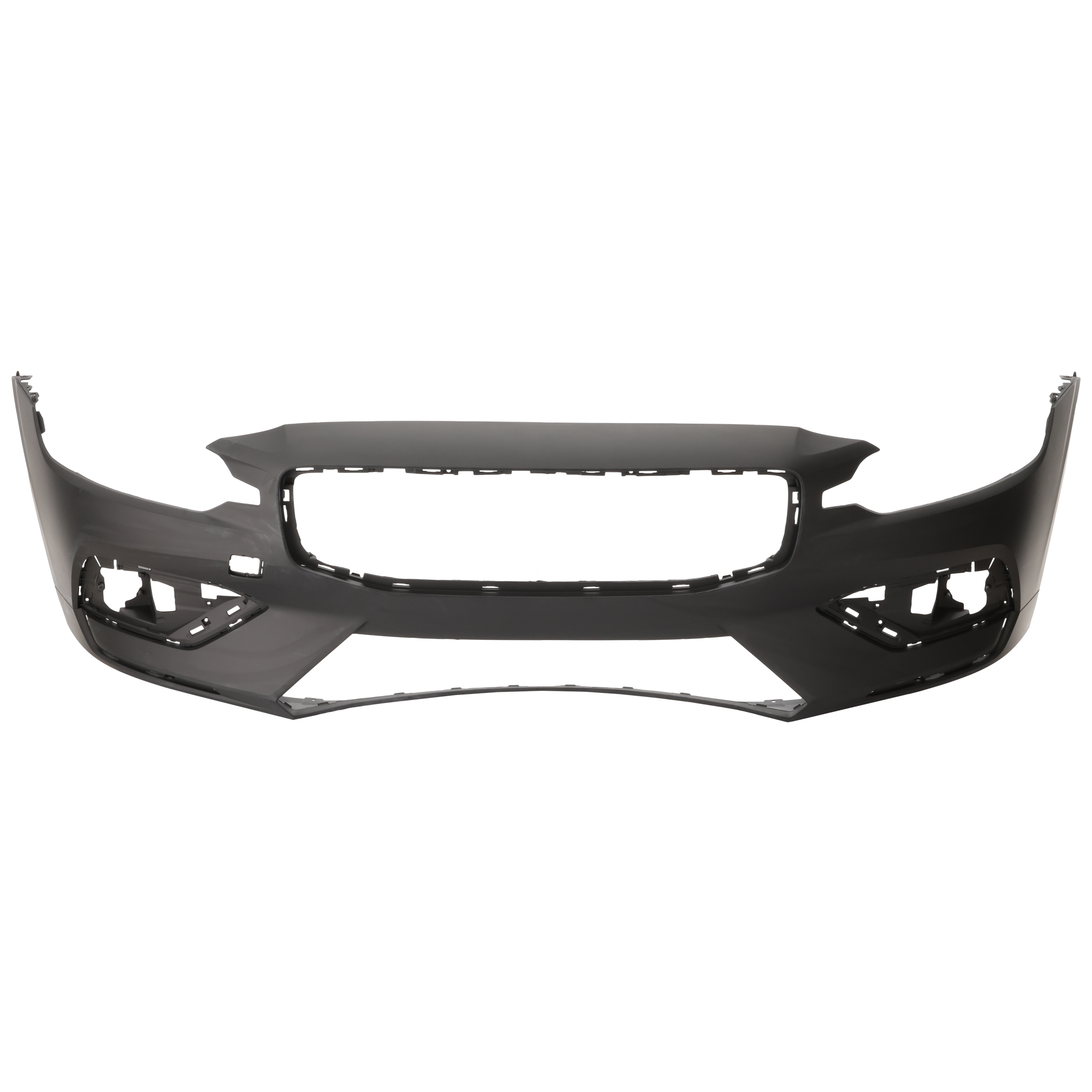 AM S60 V60-19-21 FRONT BUMPER COVER Primed w o Headlight Washer Holes w o Parallel Park Assist Sensor Holes Exc. R Design Model CAPA SKU RV01030046PQ Partslink VO1000248C OEM 397964230-36011940