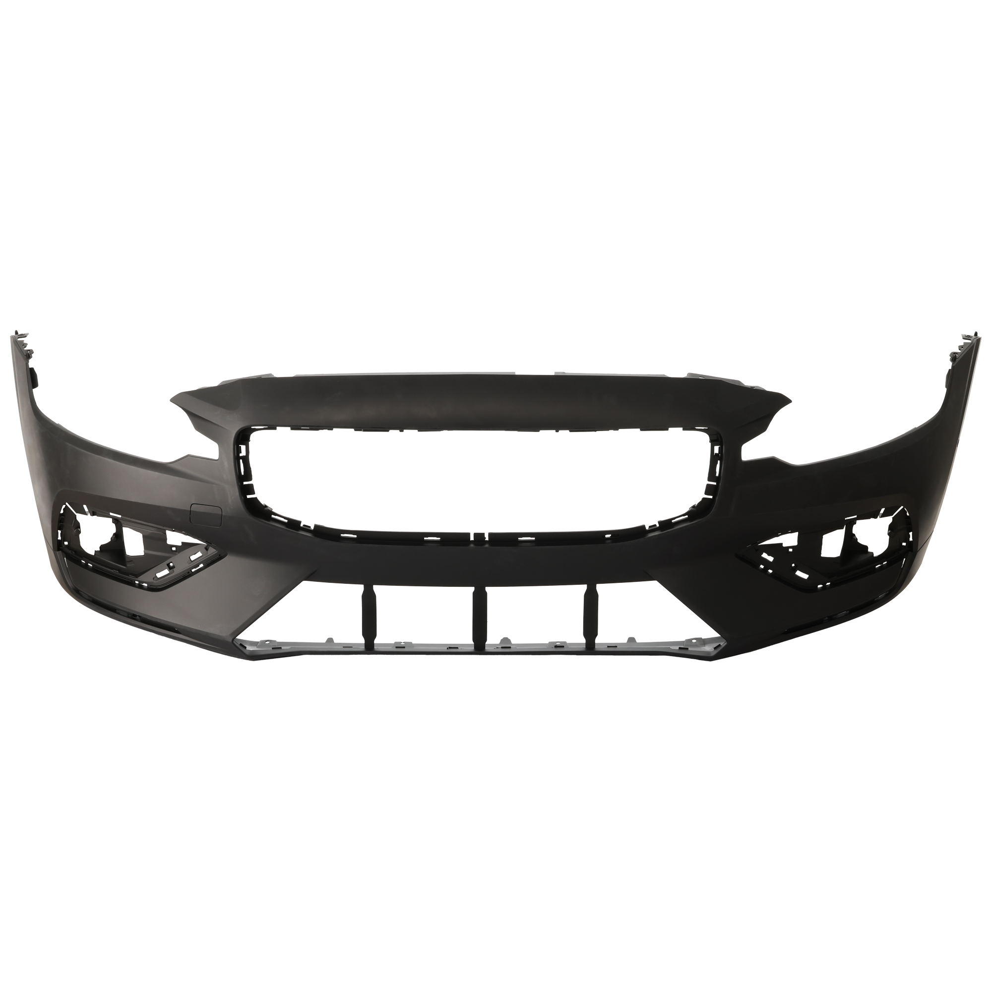 AM S60 V60-19-21 FRONT BUMPER COVER Primed w o Headlight Washer Holes w Parallel Park Assist Sensor Holes Exc. R Design Model SKU RV01030047P Partslink VO1000249 OEM 397964537