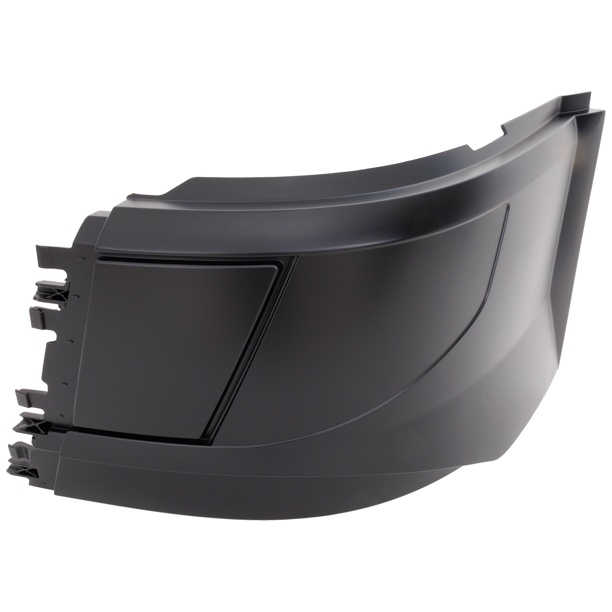 AM VOLVO HD VNL 04-18 FRONT BUMPER END LH Black w o Fog Lamp Hole Aero Style SKU RV01110014 HD OEM 82741348
