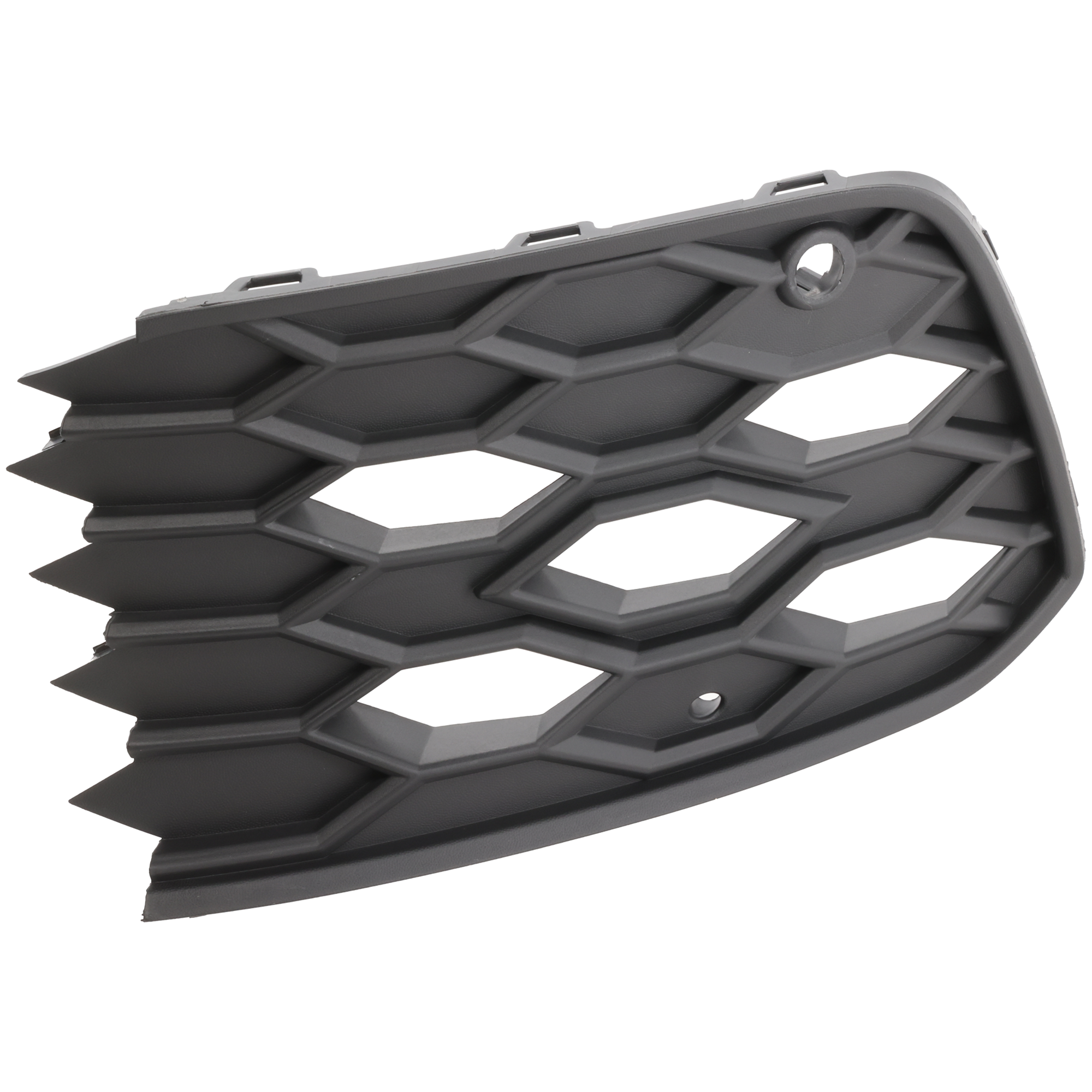 AM GTI 22-23 FRONT BUMPER GRILLE LH Outer Textured Black w Park Distance Control Sensor Holes 40th Anniversary Autobahn S SE Model SKU RV01530042 Partslink VW1038178 OEM 5H0853665N9B9