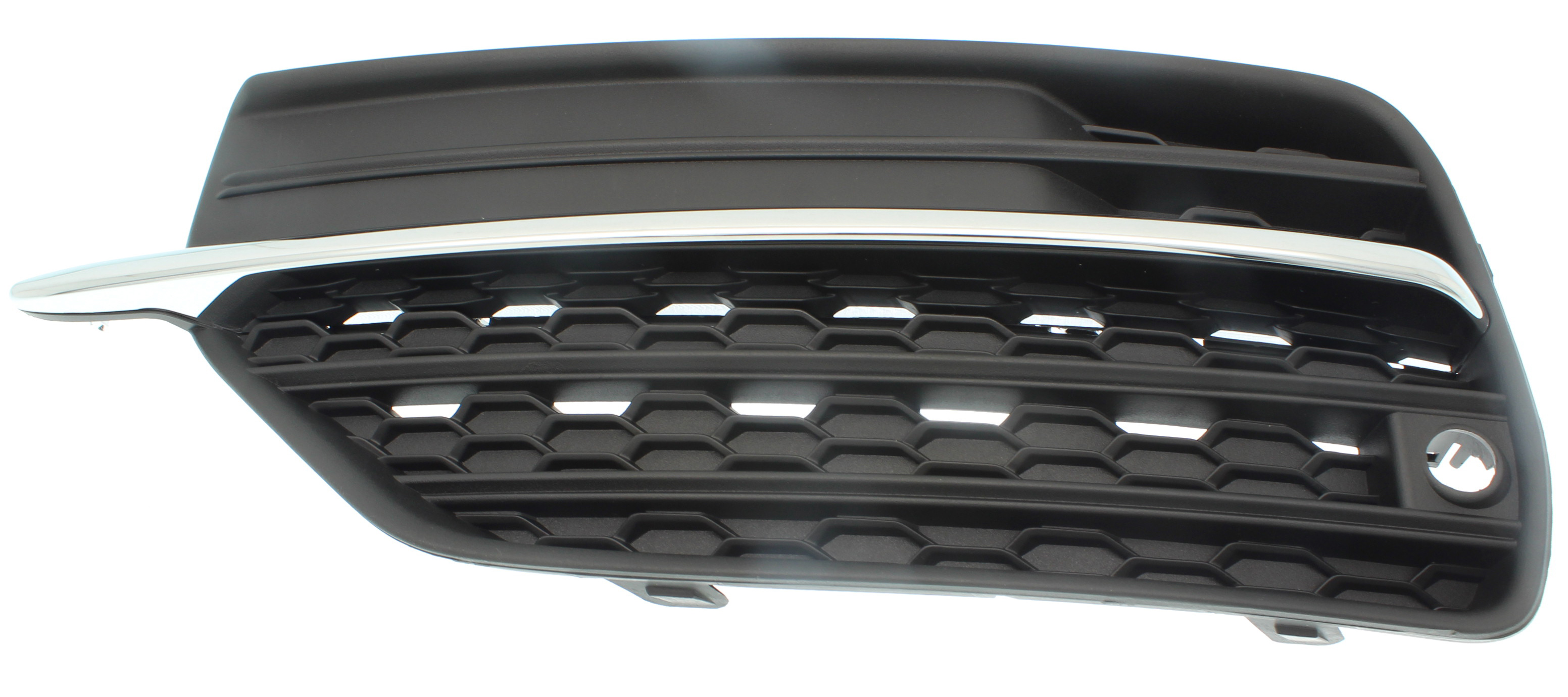 AM XC90-16-21 FRONT BUMPER GRILLE LH Outer Txtd Blk T5 T6 Inscription T6 First Edition Models w Chr Trim and Parking Aid Sensor Holes SKU RV01550006 Partslink VO1038108 OEM 313830440