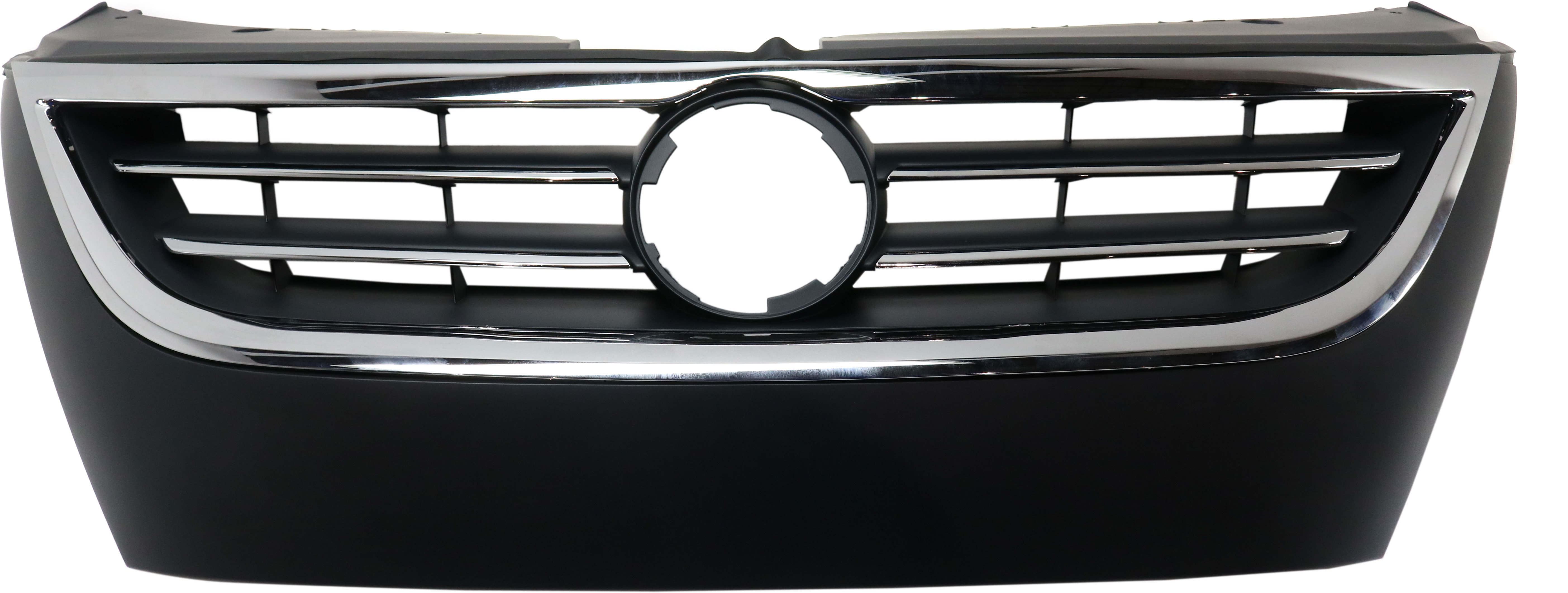 AM CC 09-12 PASSAT CC 09-10 GRILLE Primed Black Shell and Insert w Chrome Molding w o Distance Sensor Hole CAPA SKU RV07010001Q Partslink VW1200146C OEM 3C8853651PGRU