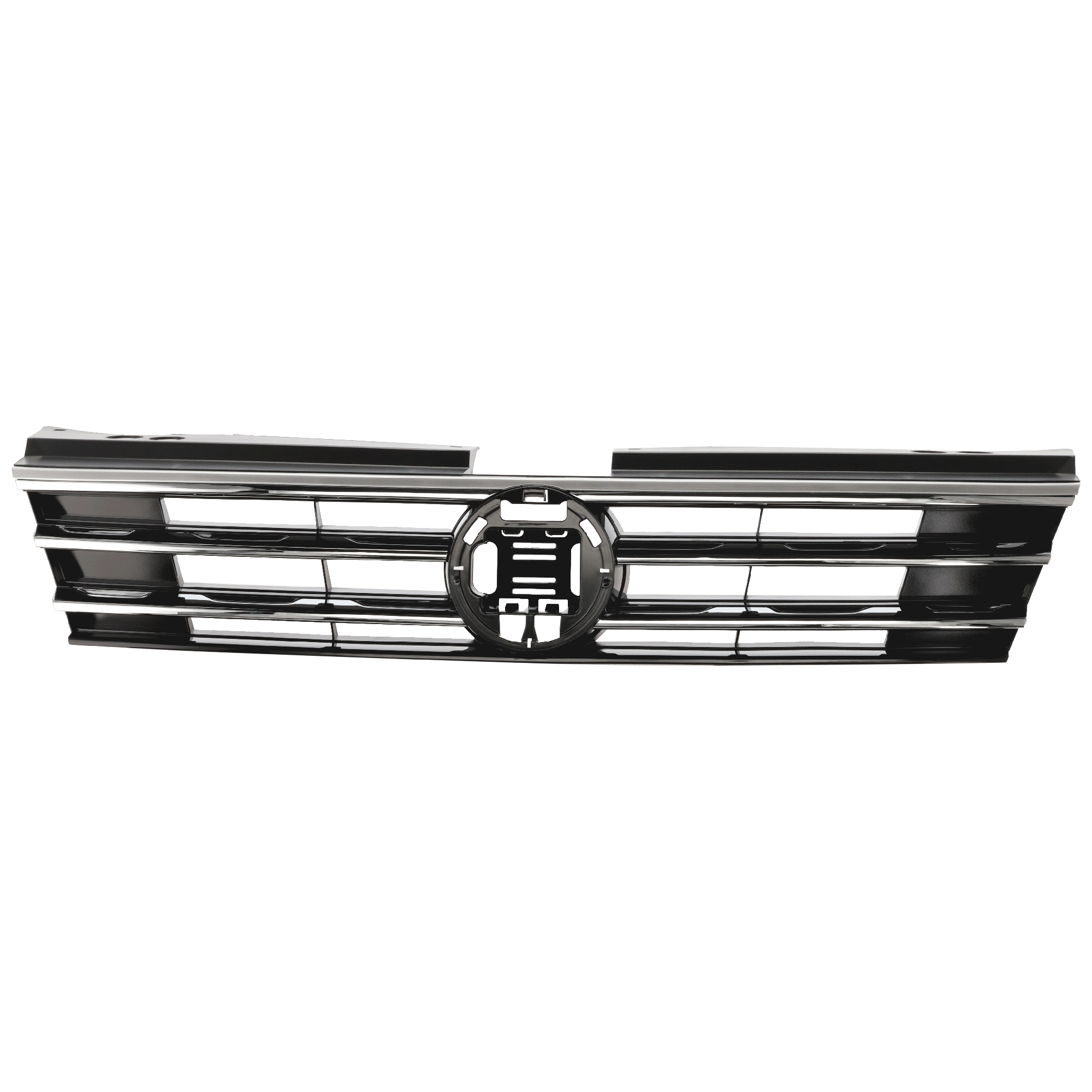AM TIGUAN 18-19 GRILLE Textured Black Shell and Insert w Chrome Molding w o R Line Package w Collision Warning From 4-18 To 5-19 SKU RV07010025 Partslink VW1200180 OEM 5NA853651KZLL