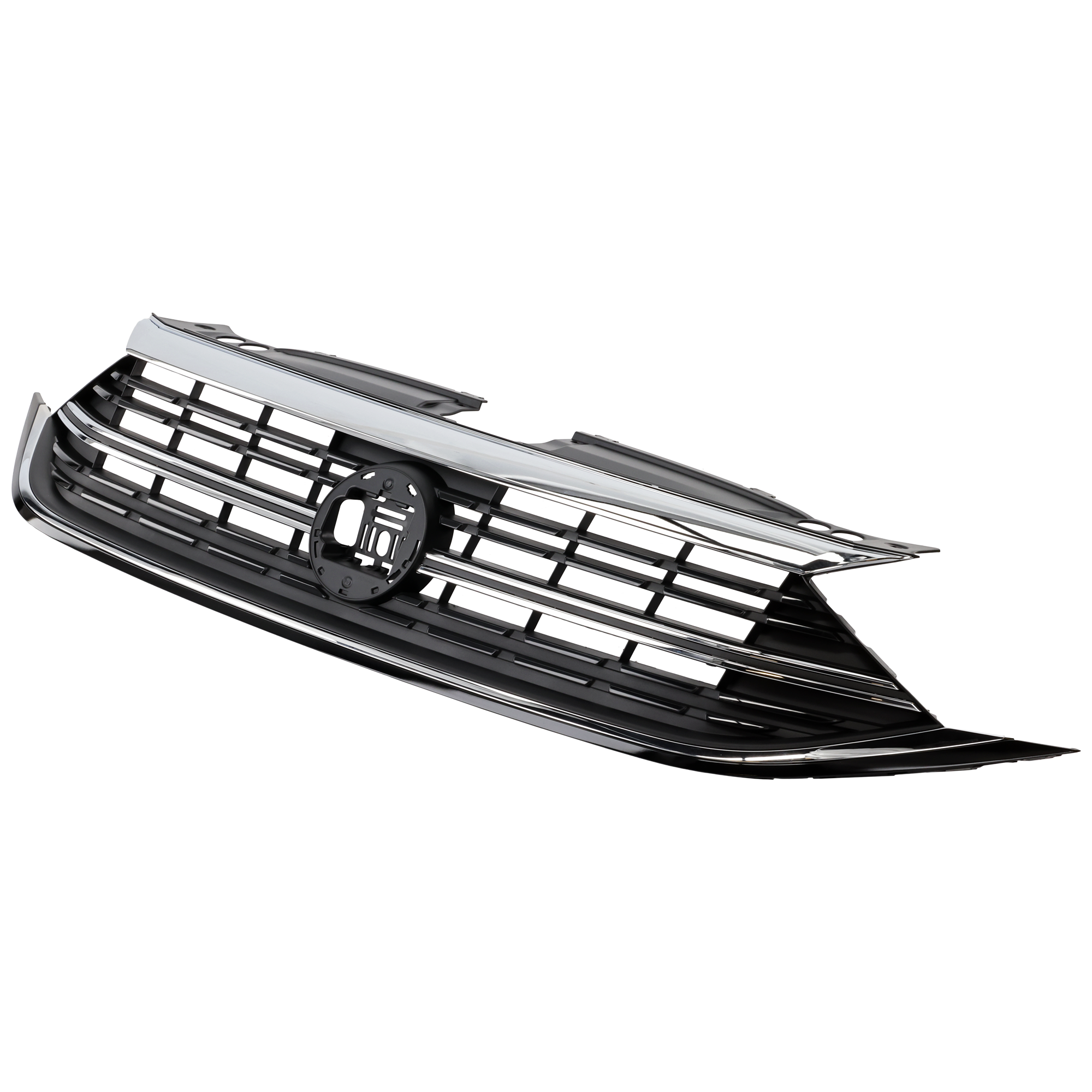 AM JETTA 22-23 GRILLE Textured Black Shell and Insert w Chrome Molding Comfortline w o Sport Package Highline S SE SEL Trendline Models SKU RV07010034 Partslink VW1200184 OEM 17A853651AKLDB