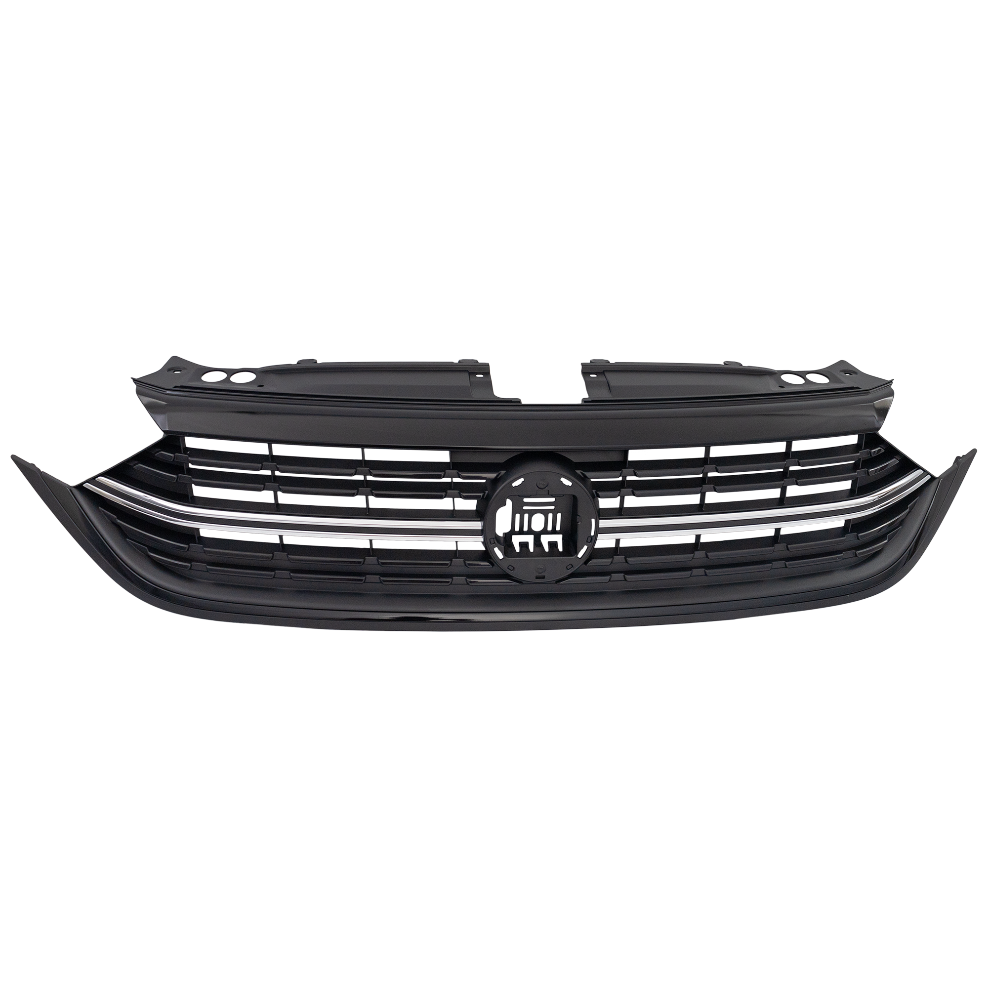AM JETTA 22-23 GRILLE Textured Black Shell and Insert w Chrome Molding Comfortline w Sport Package Sport Models SKU RV07010035 Partslink VW1200185 OEM 17A853651ALLDB