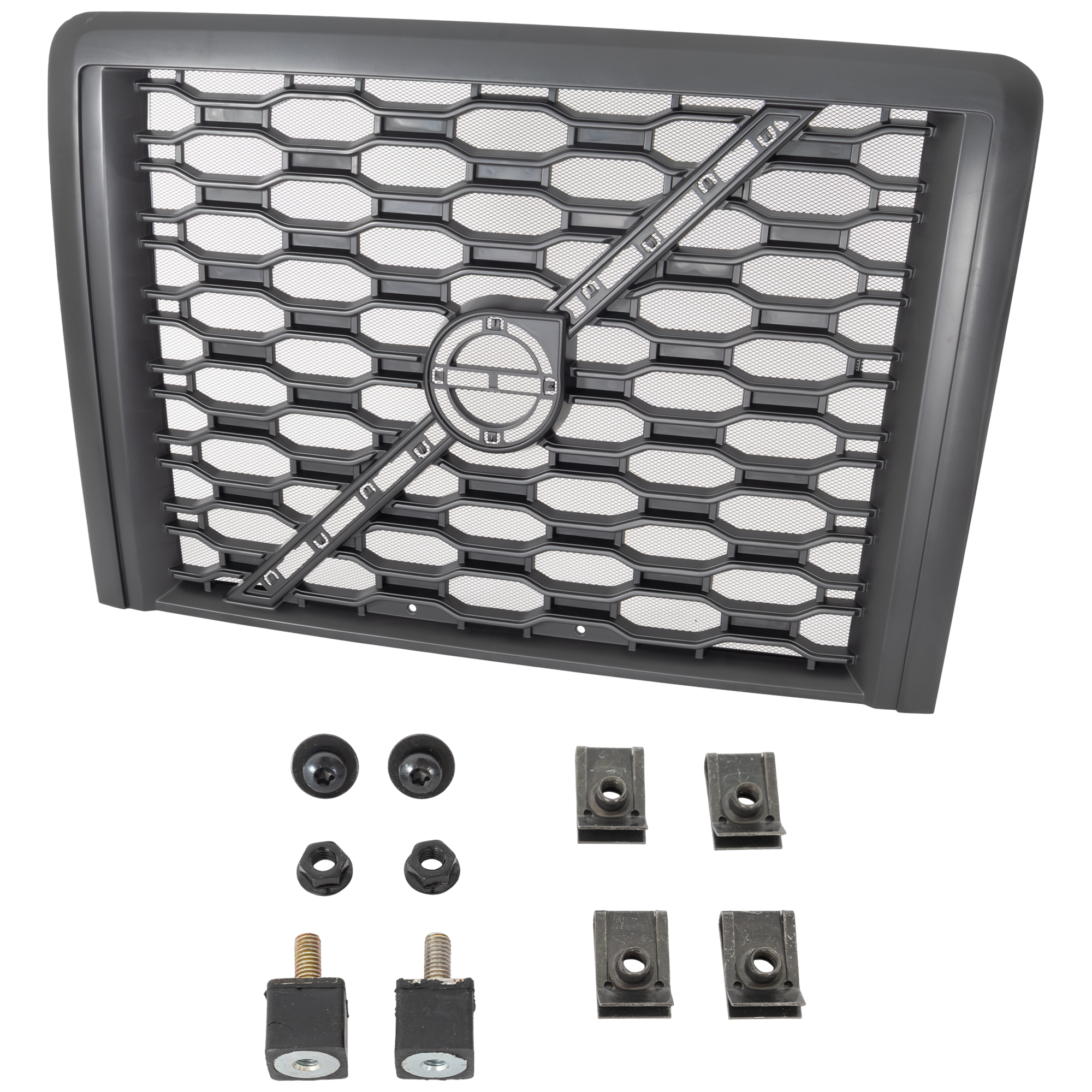 AM VNL 18-24 GRILLE Painted Black Shell with Black Insert Bug Screen SKU RV07010037 HD OEM 84724159 PFM