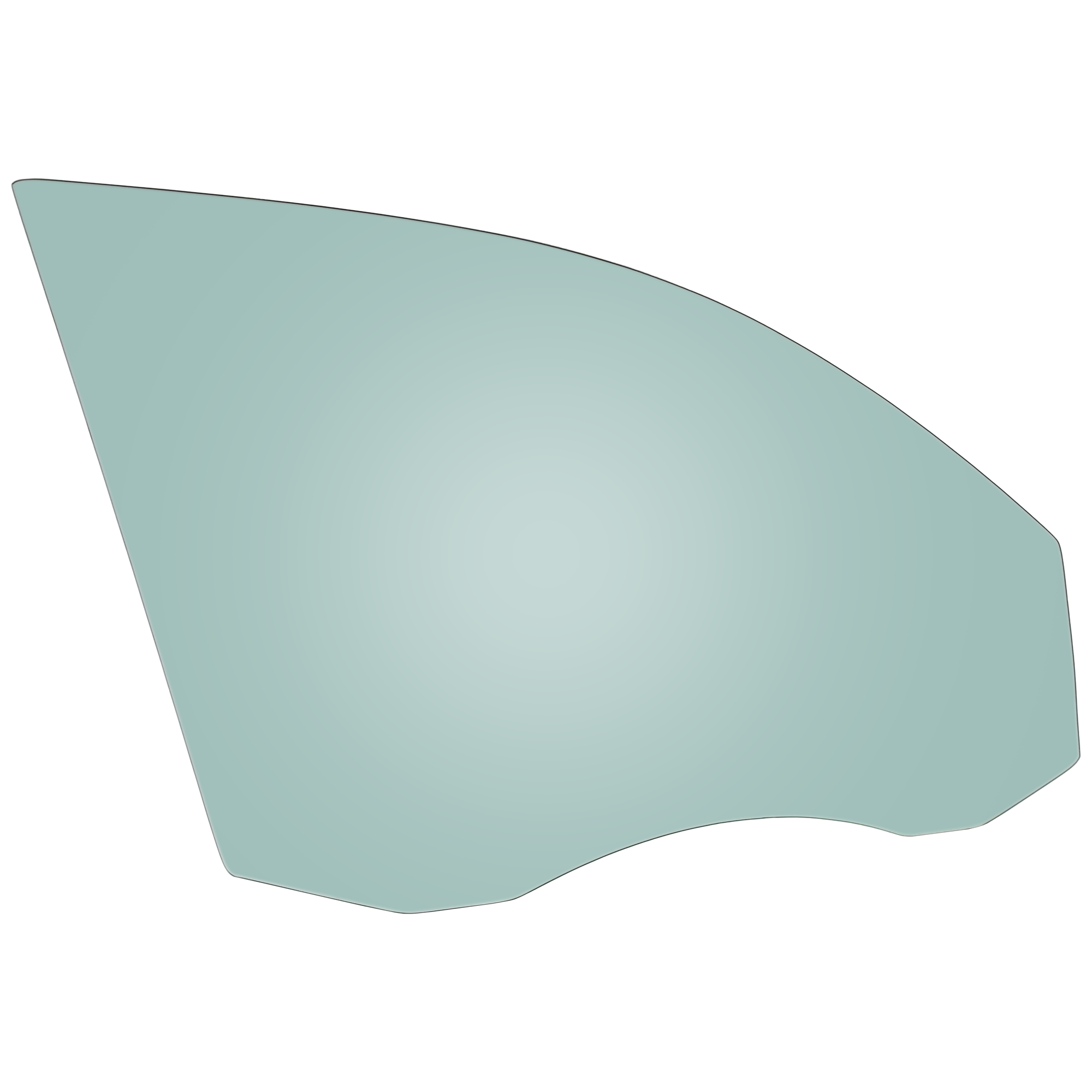 AM TIGUAN 09-18 FRONT DOOR GLASS RH Green Tint w Solar SKU RV48010003 OEM 5N0845202