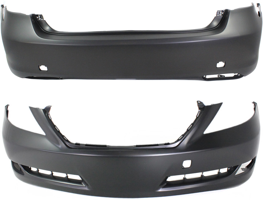 AM LS460-07-09 FRONT AND REAR BUMPER COVER Primed w o Park Assist Snsr Holes SKU SET 010304P 2 Partslink LX1000171 LX1100132 OEM 5211950968-5215950908