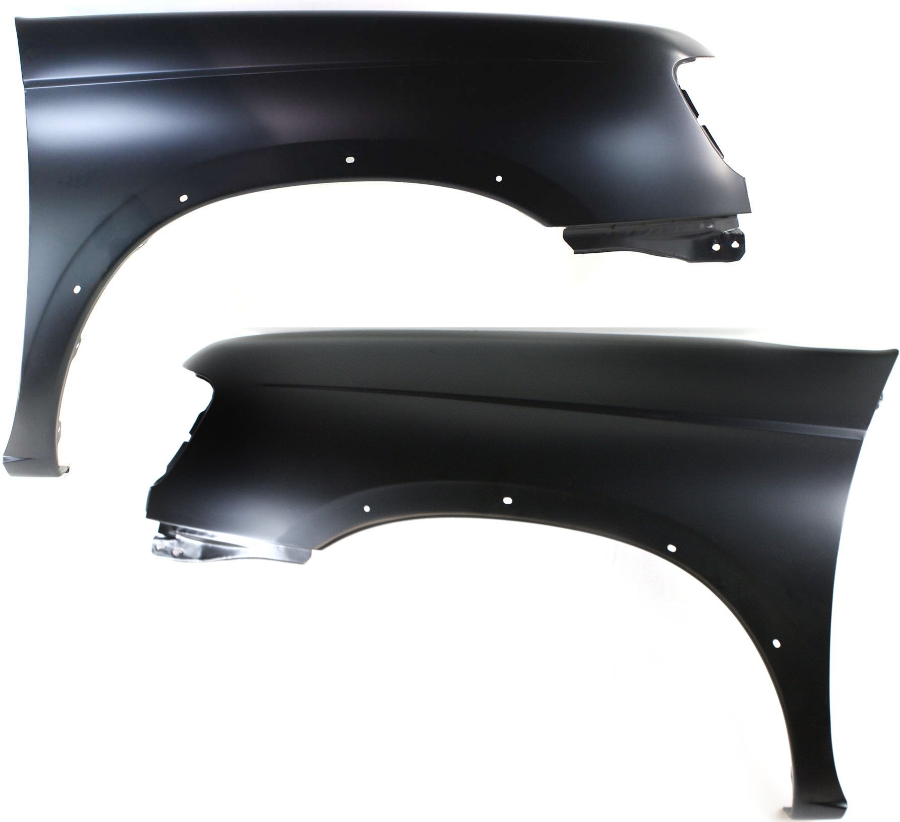 AM FRONTIER 98-00 FRONT FENDER RH AND LH Primed 4WD w Modling Holes SKU SET 10538 Partslink NI1241162 NI1240162 OEM 631123S535-631133S535
