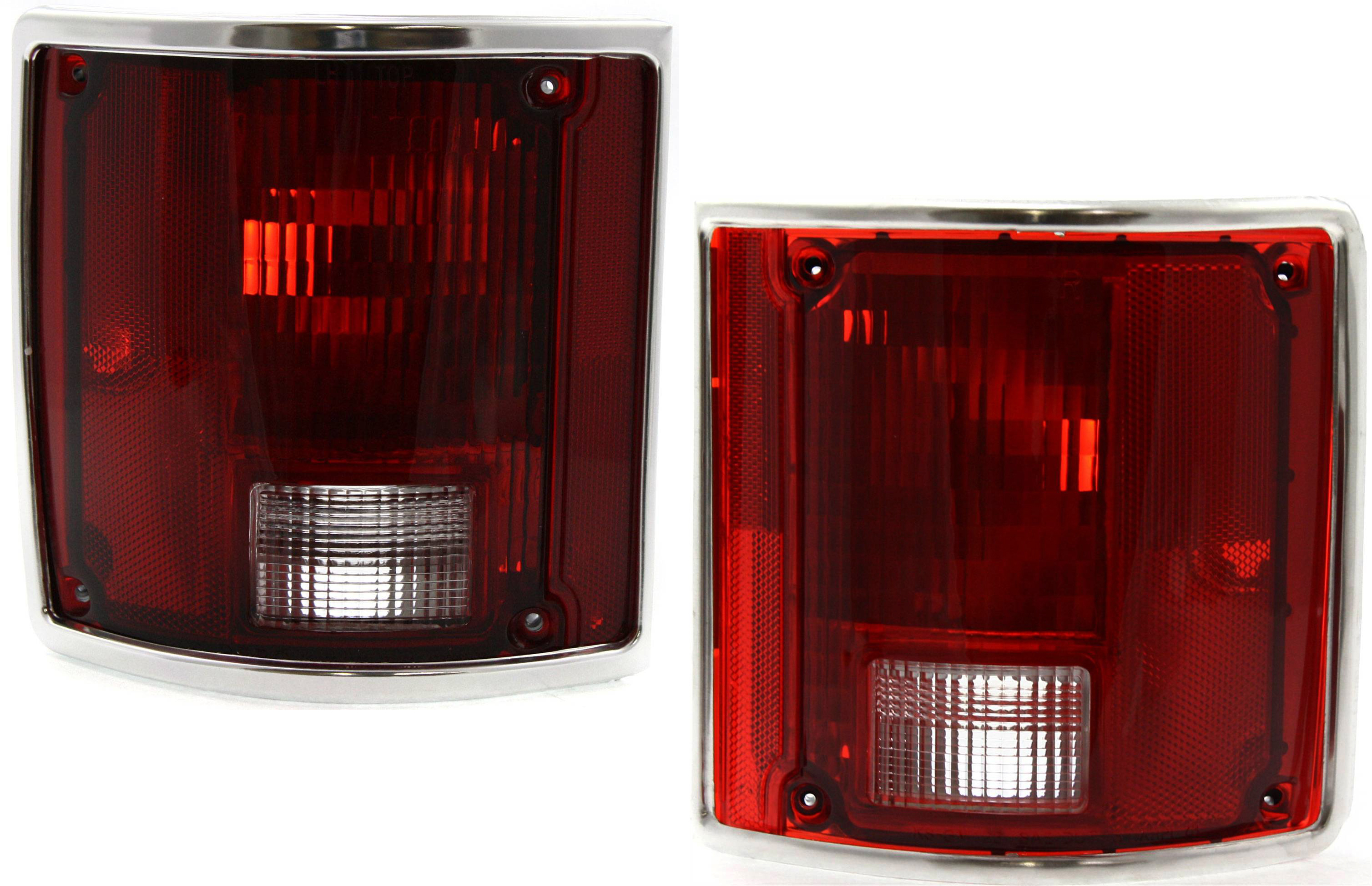 AM JIMMY 73-91 TAIL LAMP RH AND LH Lens and Housing Halogen w Chrome SKU SET 11-1282-69 Partslink GM2806901 GM2807901 OEM 370867-370868