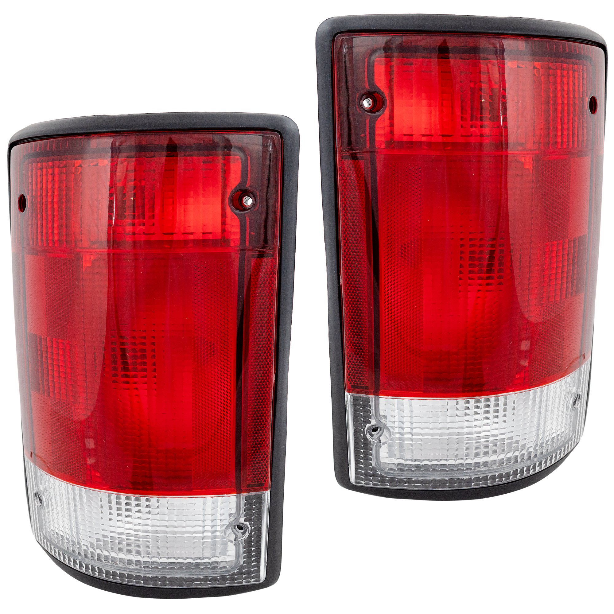 AM ECONOLINE VAN 95-02 EXCURSION 00-05 TAIL LAMP RH AND LH Lens and Housing w 3 Bulb Sockets SKU SET 11-5007-01 Partslink FO2801114 FO2800114 OEM F5UZ13404A F5UZ13405A