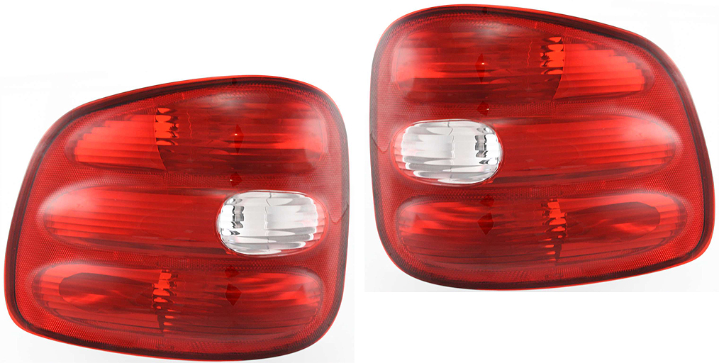 AM F SERIES 97-00 TAIL LAMP RH AND LH Lens and Housing Halogen Flareside Regular Super Cab SKU SET 11-5173-01 Partslink FO2801135 FO2800135 OEM F85Z13404BA F85Z13405BA