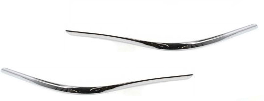 AM TOWN CAR 98-02 FRONT BUMPER MOLDING SET of 2 RH and LH Chrome Plastic SKU SET 11001 Partslink FO1059273 FO1058273 OEM F8VZ17K833BA F8VZ17K834BA