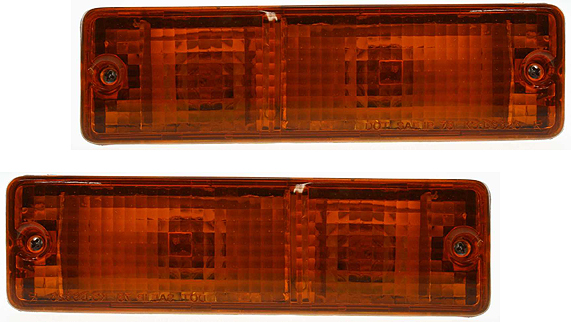 AM NISSAN PICKUP 80-86 SIGNAL LAMP SET of 2 RH and LH Assembly SKU SET 12-1159-00 Partslink NI2521101 NI2520101 OEM 2612004W00-2612504W00