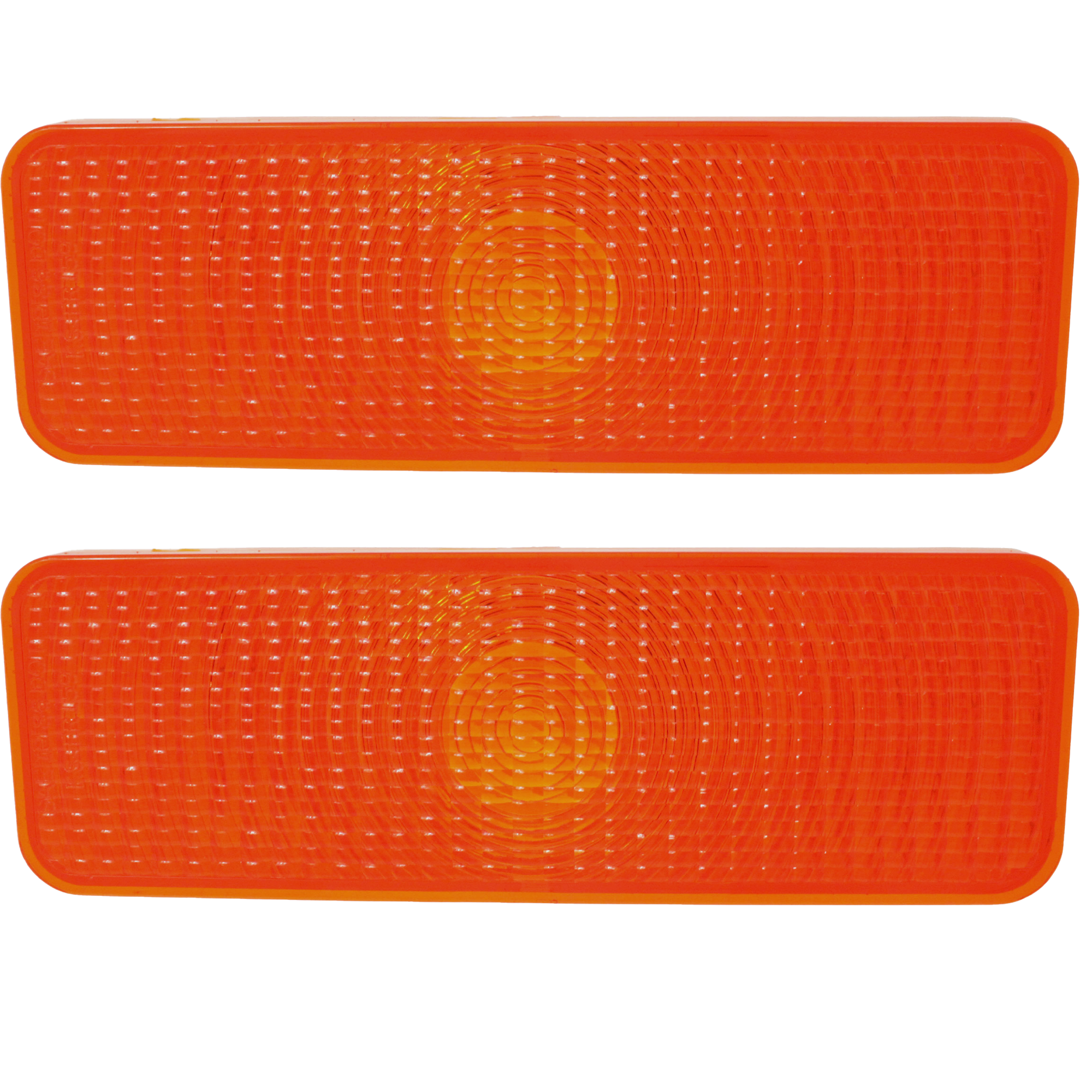 AM BRONCO F 150 F 250 F 350-80-86 FRONT BUMPER TOW HOOK RH AND LH Amber Lens SKU SET 12-1274-13 Partslink FO2520101 OEM E1TZ13200A