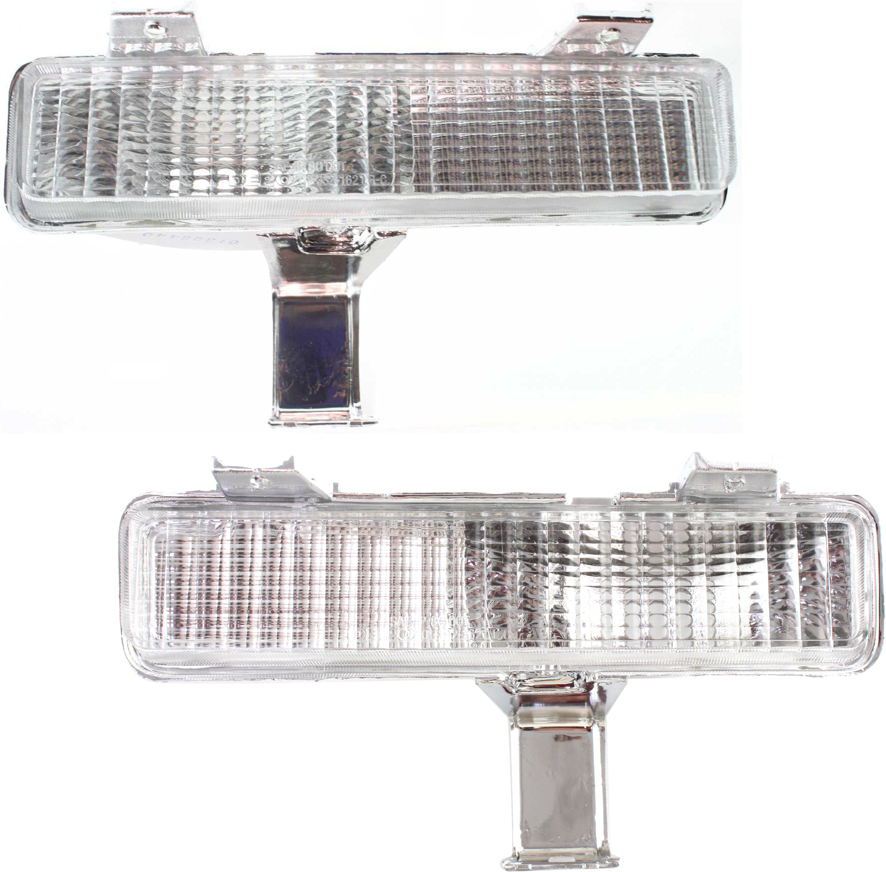 AM CHEVETTE 80-87 SIGNAL LAMP SET of 2 RH and LH Lens and Housing On Bumper SKU SET 12-1391-01 Partslink GM2521116 GM2520115 OEM 914550-914549