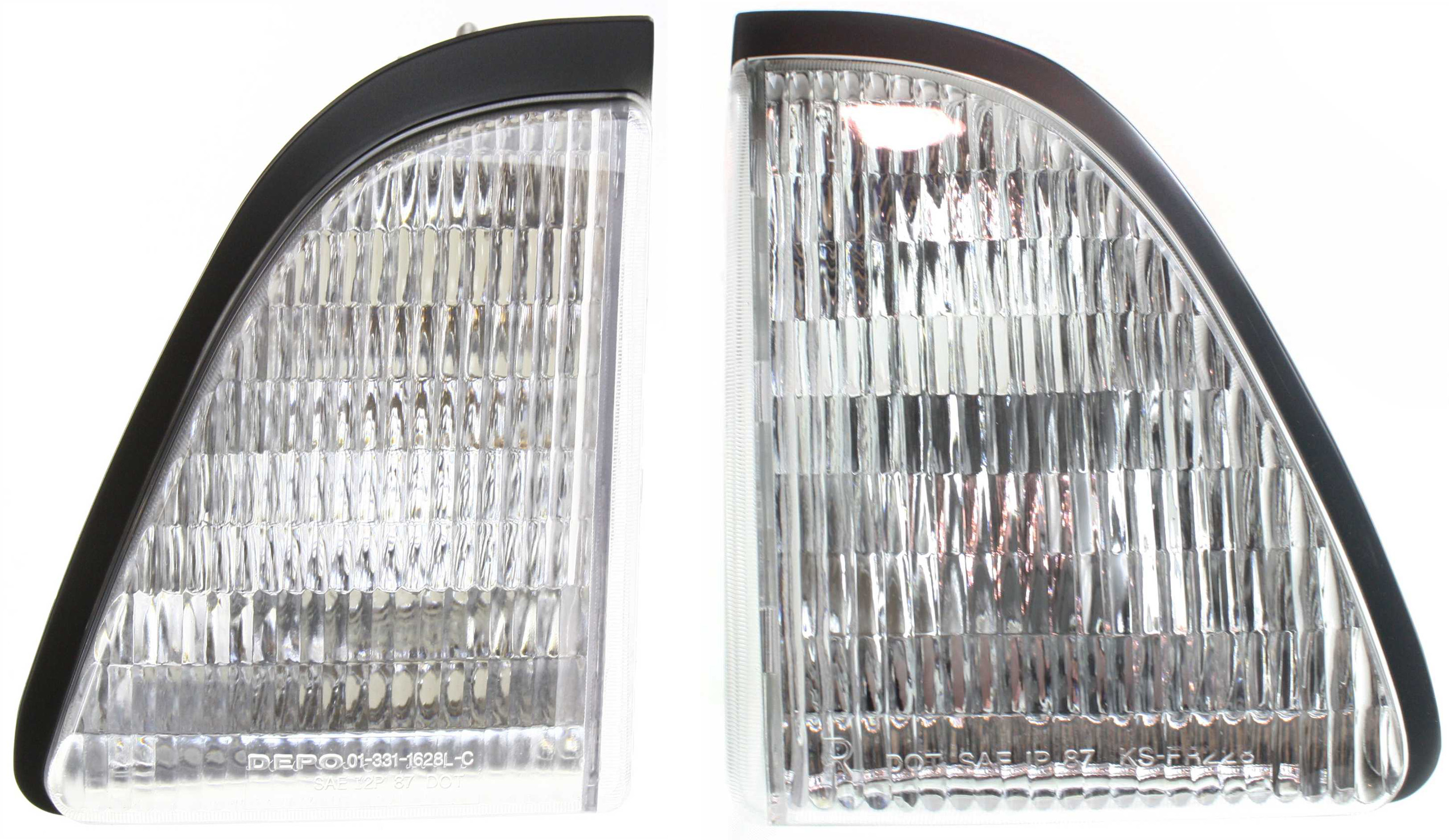 AM MUSTANG 87-93 PARK LAMP RH AND LH Lens and Housing Halogen SKU SET 12-1403-01 Partslink FO2521104 FO2520106 OEM E7ZZ13200A E7ZZ13201A