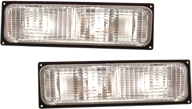 AM C K FULL SIZE PICKUP 88-89 SIGNAL LAMP SET of 2 RH and LH Lens and Housing w Dual Head Lamps SKU SET 12-1411-63 Partslink GM2521103 GM2520103 OEM 5974336-5974335