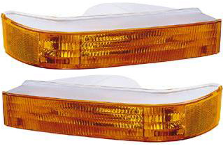 AM F SERIES 92-97 SIGNAL LAMP RH AND LH Lens and Housing Below Headlamp SKU SET 12-1469-01 Partslink FO2521114 FO2520116 OEM F5TZ13200AB F5TZ13201AB