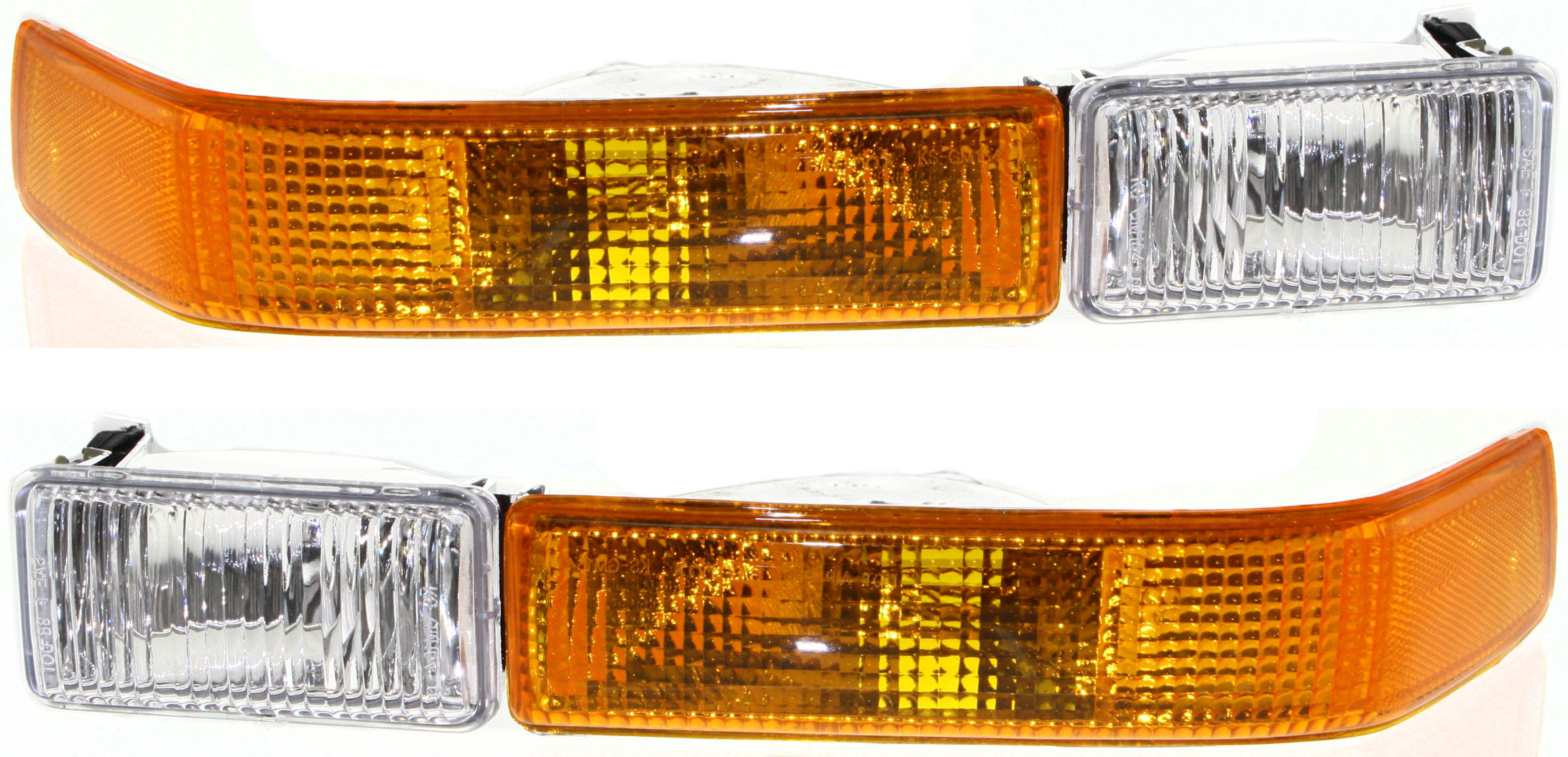 AM BLAZER 98-05 SIGNAL LAMP RH AND LH Lens and Housing w Fog Lamp SKU SET 12-5089-09 Partslink GM2521163 GM2520163 OEM 15098272-15098271