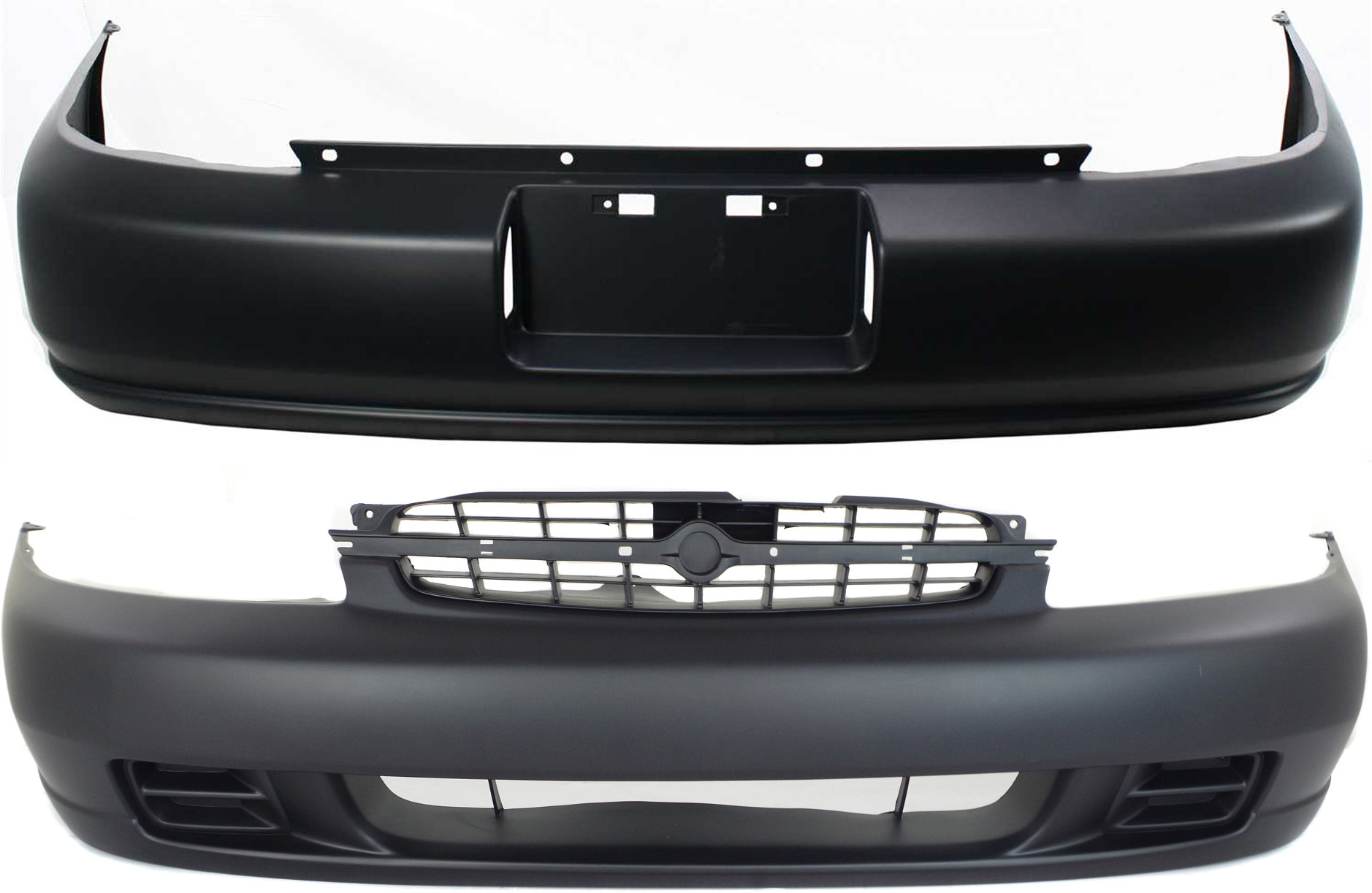 AM ALTIMA 98-99 FRONT AND REAR BUMPER COVER Primed XE GXE GLE Models SKU SET 12806P 2 Partslink NI1000169 NI1100210 OEM F20229E025 H50229E025