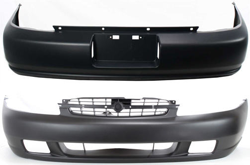 AM ALTIMA 98-99 FRONT AND REAR BUMPER COVER Primed SE Model SKU SET 12807P 2 Partslink NI1000170 NI1100210 OEM F20229E625 H50229E025