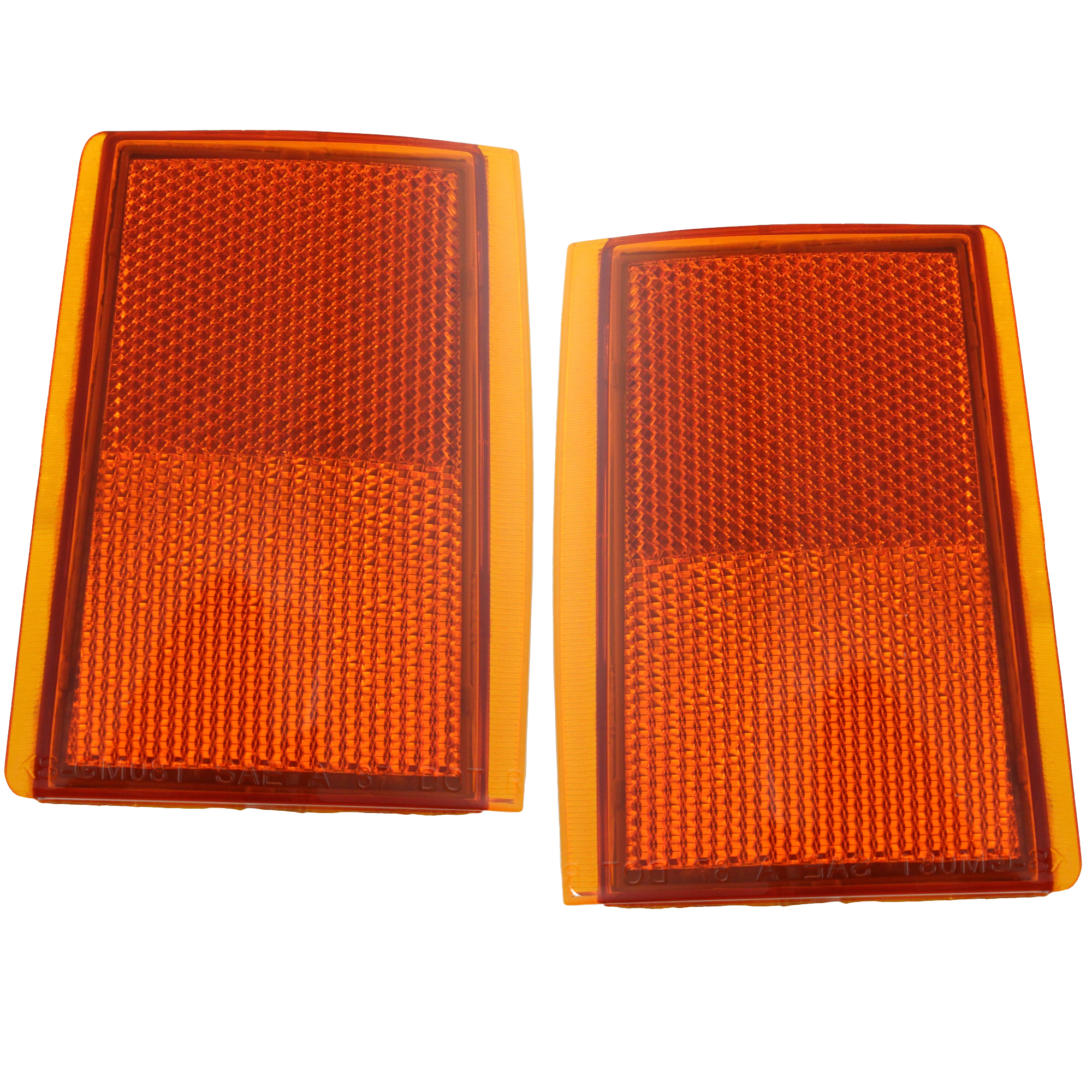 AM C K FULL SIZE P U 88-93 FRONT SIDE REFLECTOR RH AND LH Upper SKU SET 17-1106-01 Partslink GM2557102 GM2556102 OEM 5975198-5975197