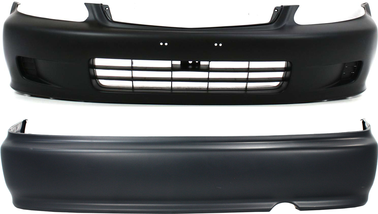 AM CIVIC 99-00 FRONT AND REAR BUMPER COVER Primed Set of 2 SKU SET 17111P 2 Partslink HO1000184 HO1100190 OEM 04711S01A01ZZ 04715S01A01ZZ