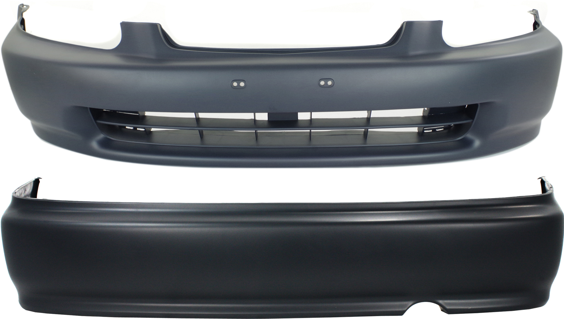 AM CIVIC 96-98 FRONT AND REAR BUMPER COVER Set of 2 Primed SKU SET 17120P 2 Partslink HO1100190 HO1000172 OEM 04715S01A01ZZ 04711S01A00ZZ