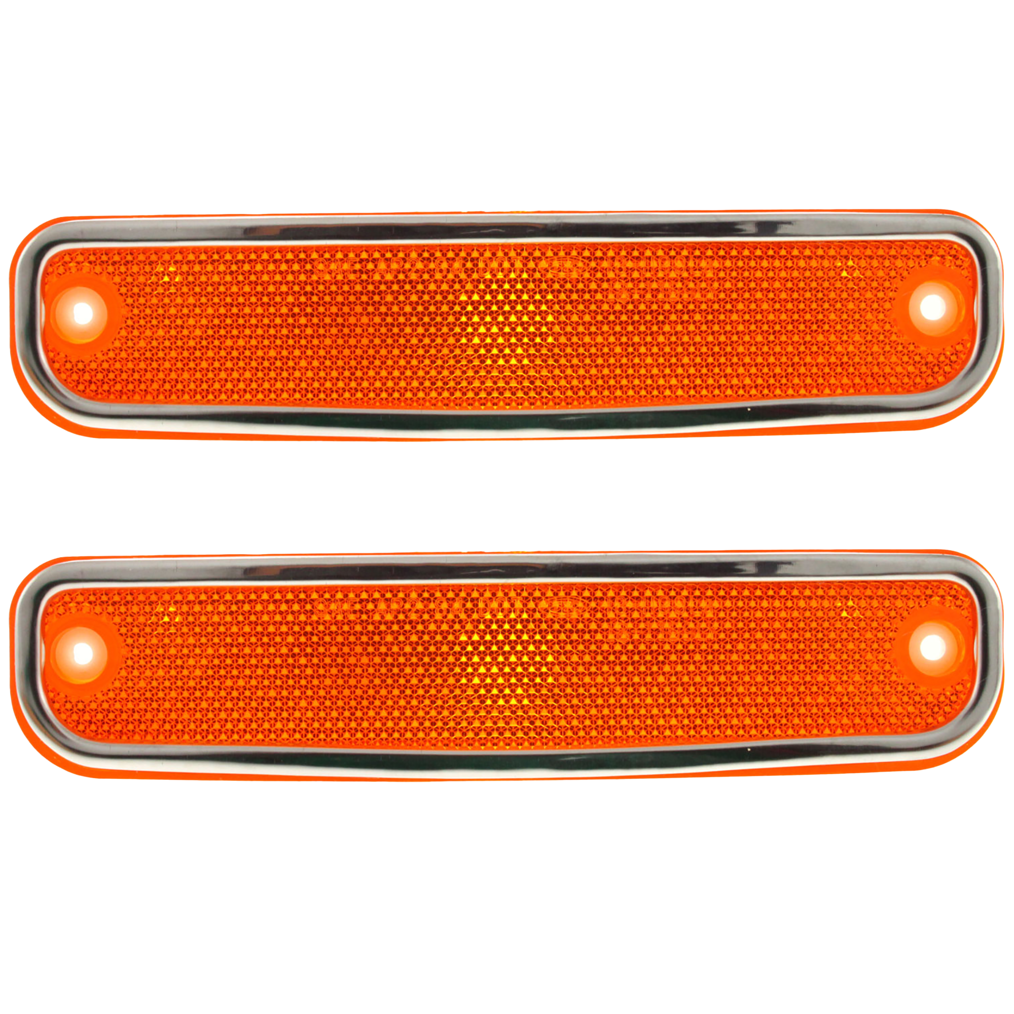 AM C K SERIES PU 73-80 FRONT SIDE MARKER LAMP RH AND LH w Chrome Trim SKU SET 18-1198-66 Partslink GM2550108 OEM 6270434