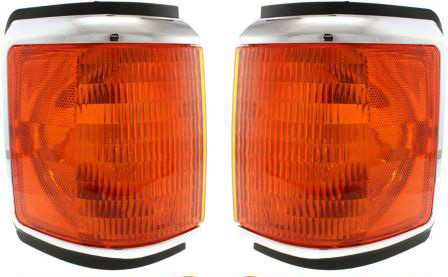 AM F SERIES 87-91 CORNER LAMP RH and LH Lens and Housing w Trim SKU SET 18-1833-01 Partslink FO2520108 FO2521106 OEM E9TZ13200E E9TZ13201E
