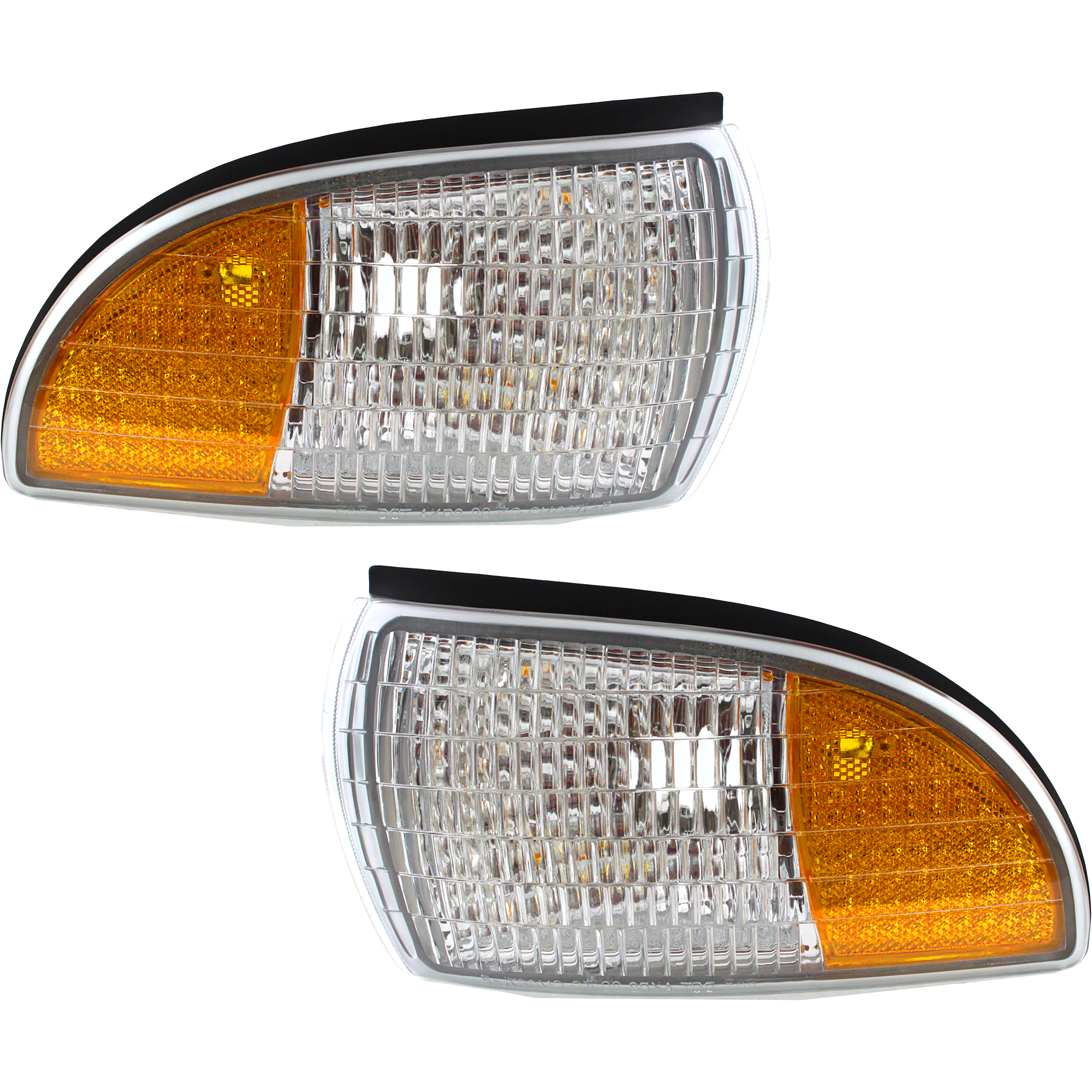 AM CAPRICE 91-96 FRONT SIDE MARKER LAMP RH AND LH Lens and Housing w Cornering Lamp SKU SET 18-1988-01 Partslink GM2521120 GM2520120 OEM 5976556-5976555