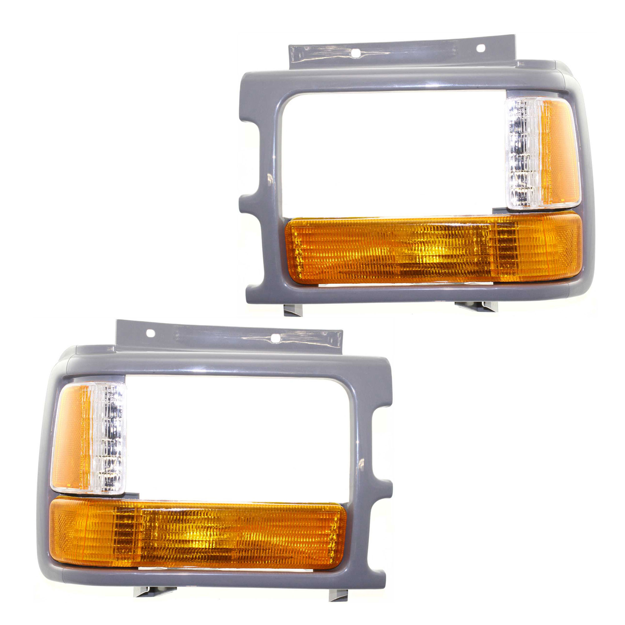 AM DAKOTA 91-96 PARK LAMP RH AND LH Lens and Housing w Head Lamp Door Gray Composite Head Lamp SKU SET 18-3363-77 Partslink CH2513110 CH2512110 OEM 83506612-83506613
