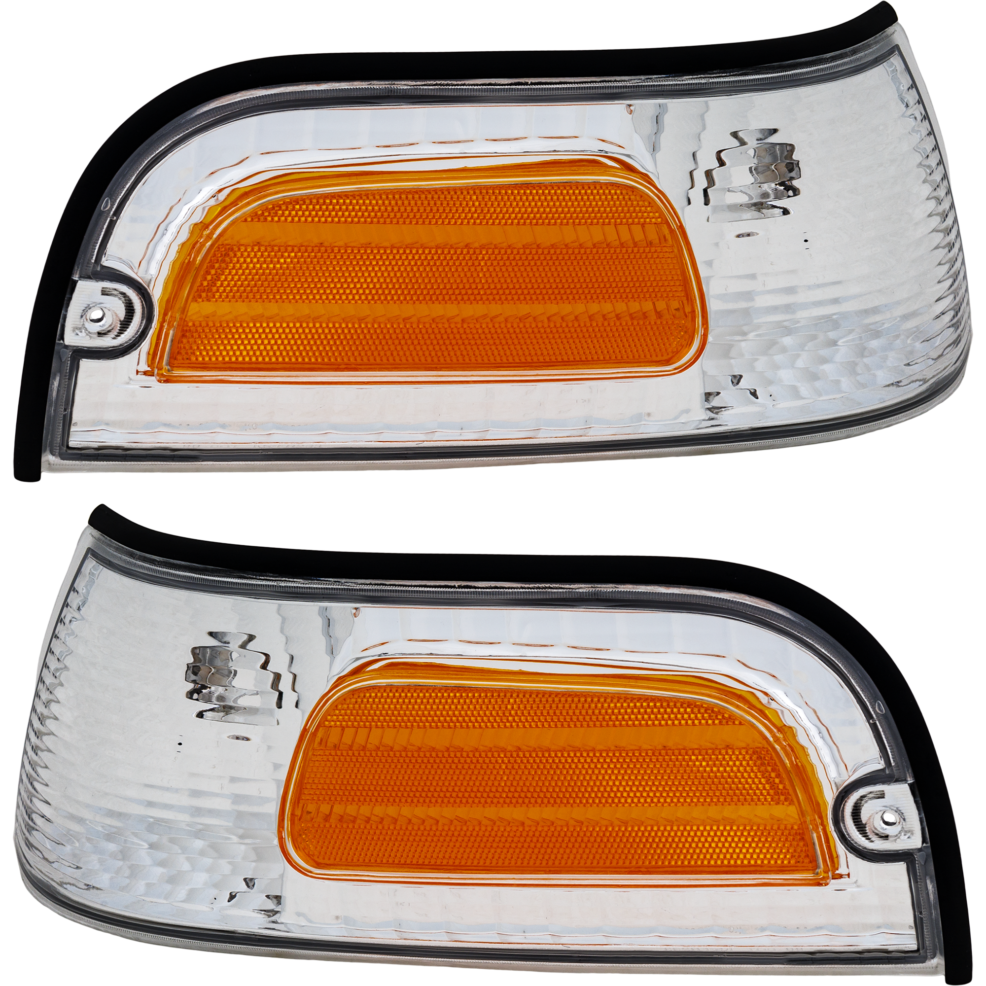AM CROWN VICTORIA 98-11 CORNER LAMP RH and LH Set of 2 Lens and Housing SKU SET 18-5095-00 Partslink FO2520147 FO2521147 OEM XW7Z15A201AB XW7Z15A201BB