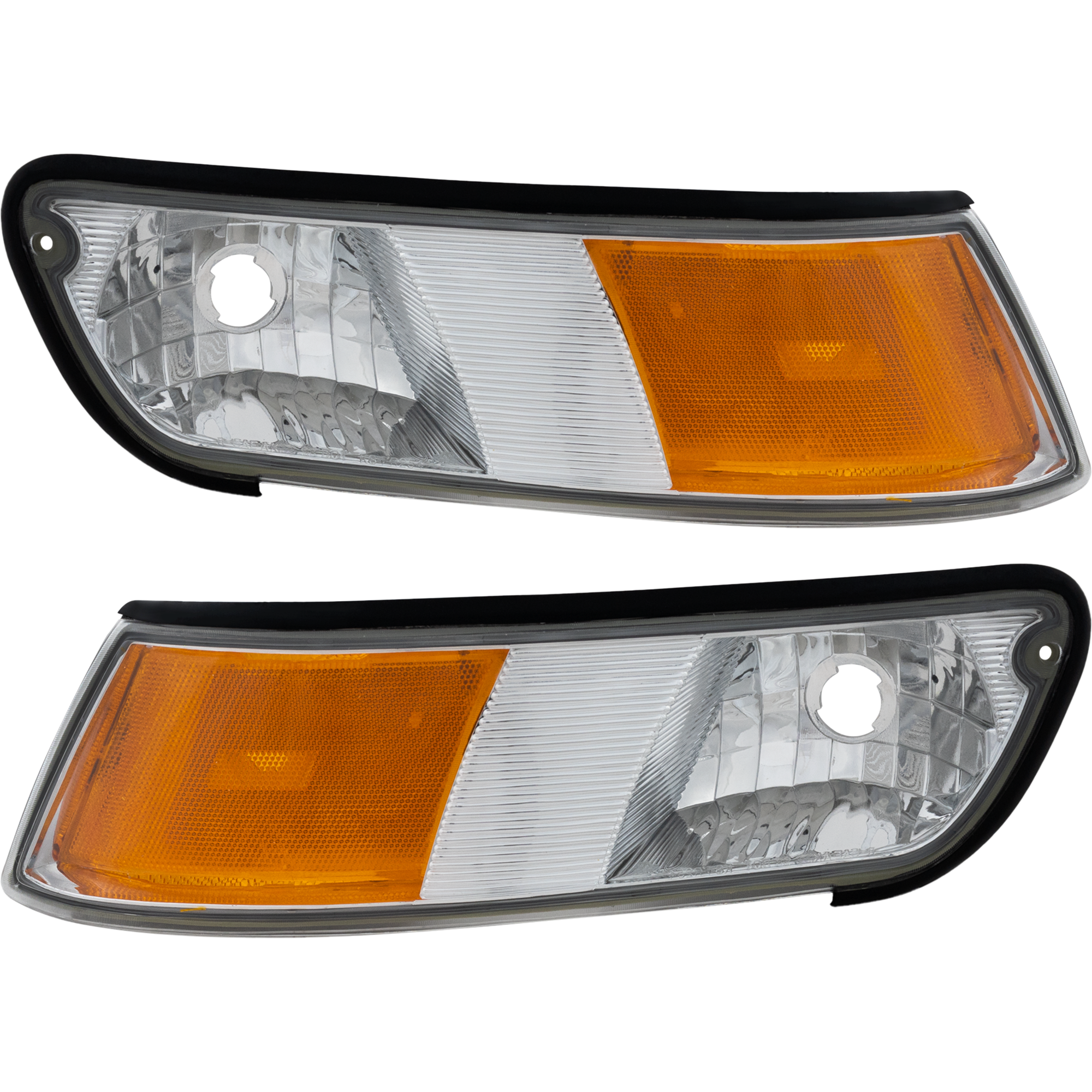 AM GRAND MARQUIS 98-2 CORNER LAMP RH and LH Set of 2 Lens and Housing SKU SET 18-5233-01 Partslink FO2550124 FO2551124 OEM XW3Z15A201AB XW3Z15A201BB