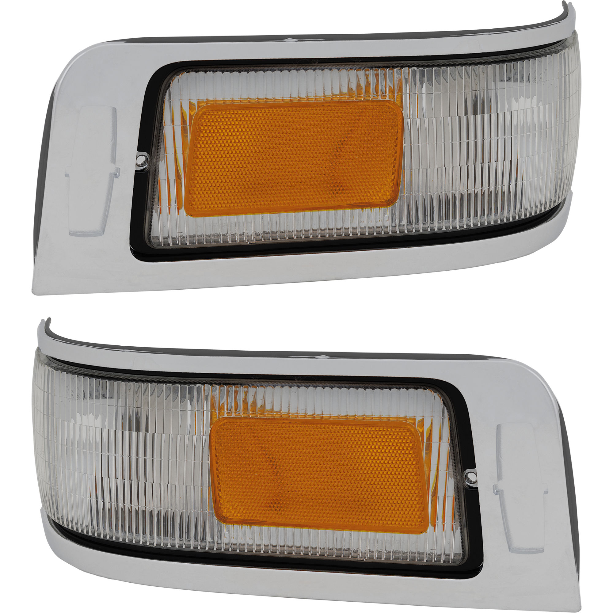 AM TOWN CAR 95-97 CORNER LAMP RH and LH Set of 2 Lens and Housing SKU SET 18-5473-01 Partslink FO2550132 FO2551132 OEM F5VY15A201A F5VY15A201B